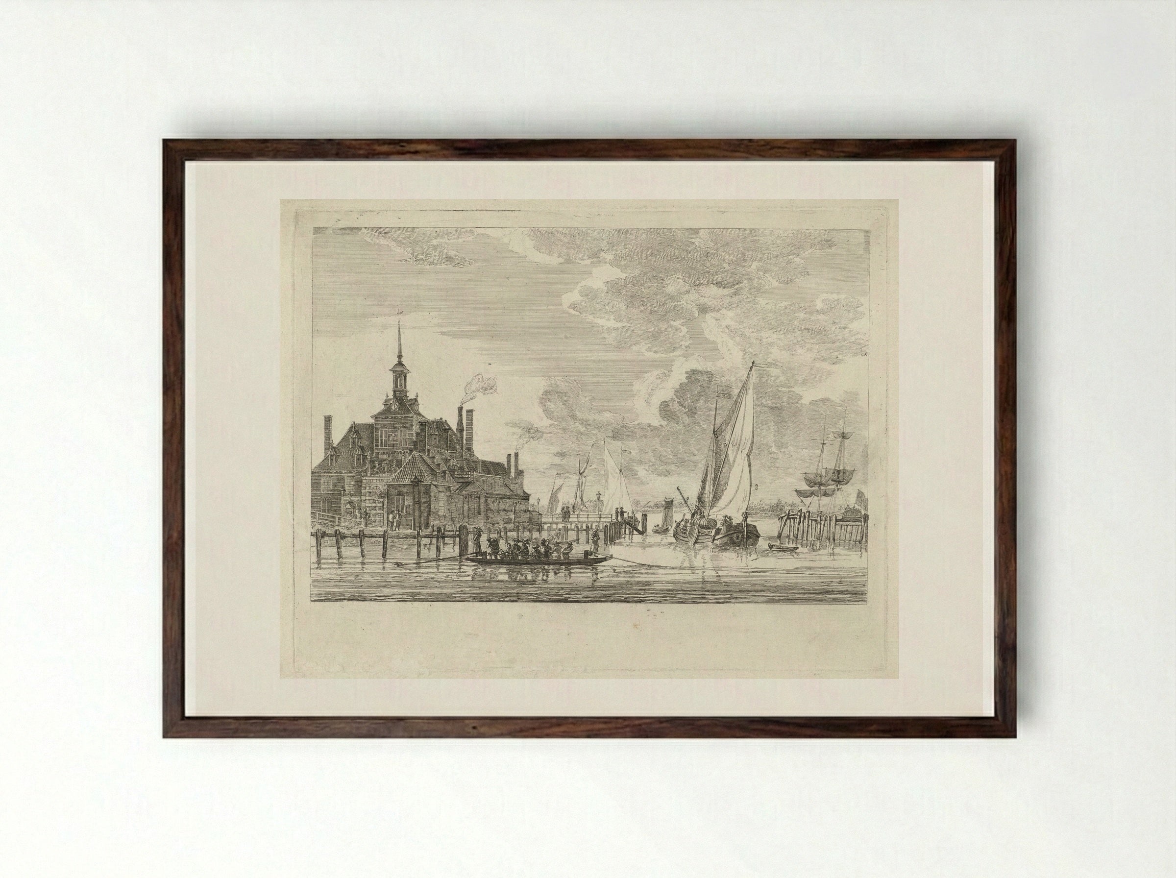 Oude Hoofdpoort te Rotterdam - Gerrit Groenewegen - Framed Print Dark Wood