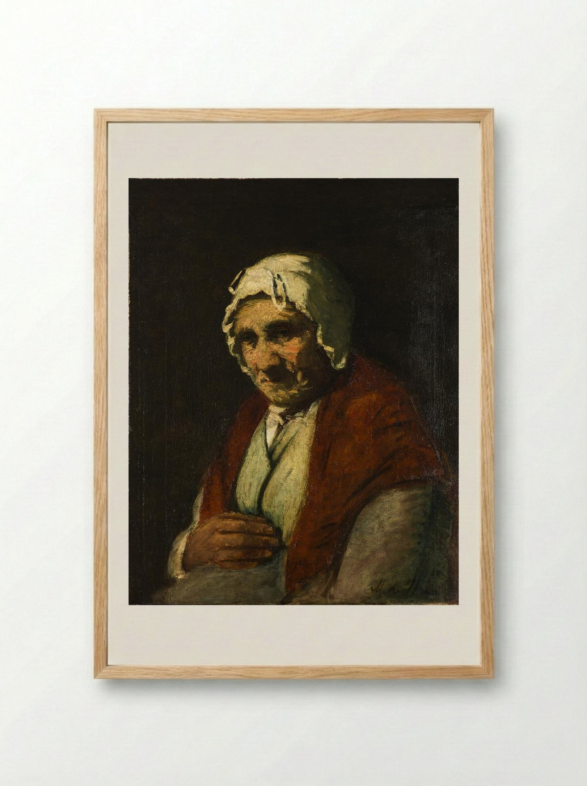 Oude joodse vrouw - Meijer Isaäc de Haan - Framed Print Wood