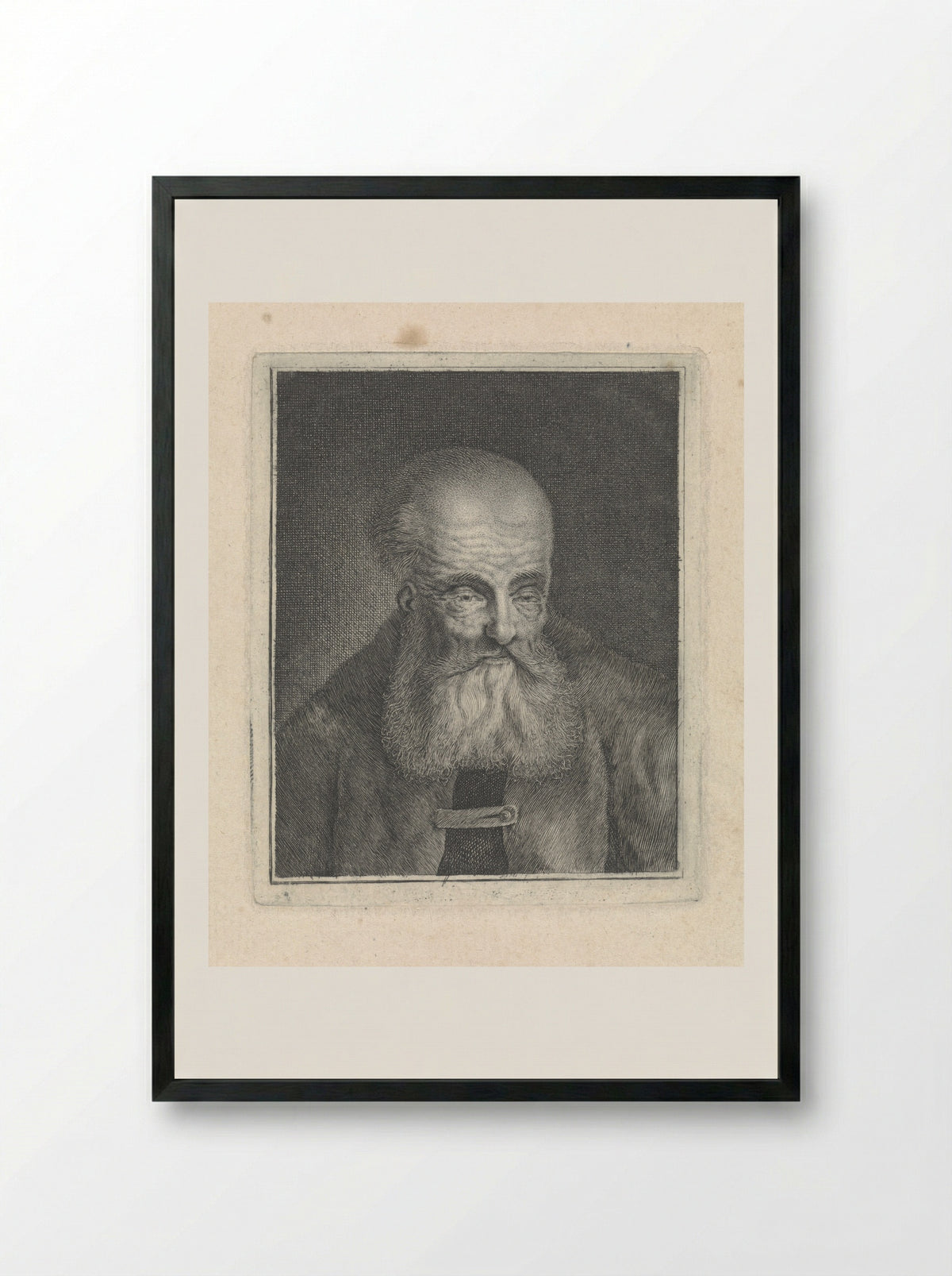 Oude man met baard (Old Man with a Beard) - Pieter Lyonet - Framed Print Black