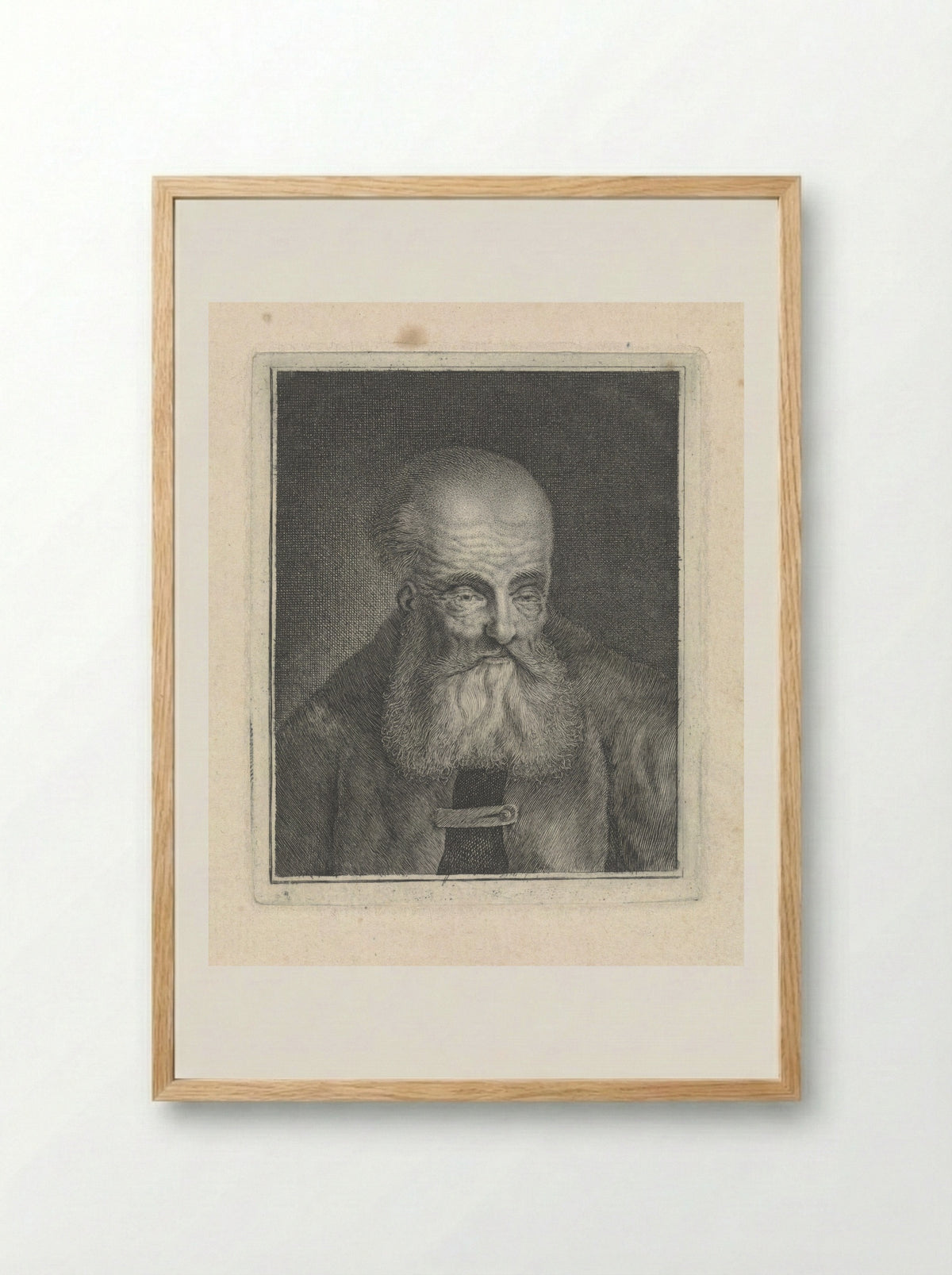 Oude man met baard (Old Man with a Beard) - Pieter Lyonet - Framed Print Wood