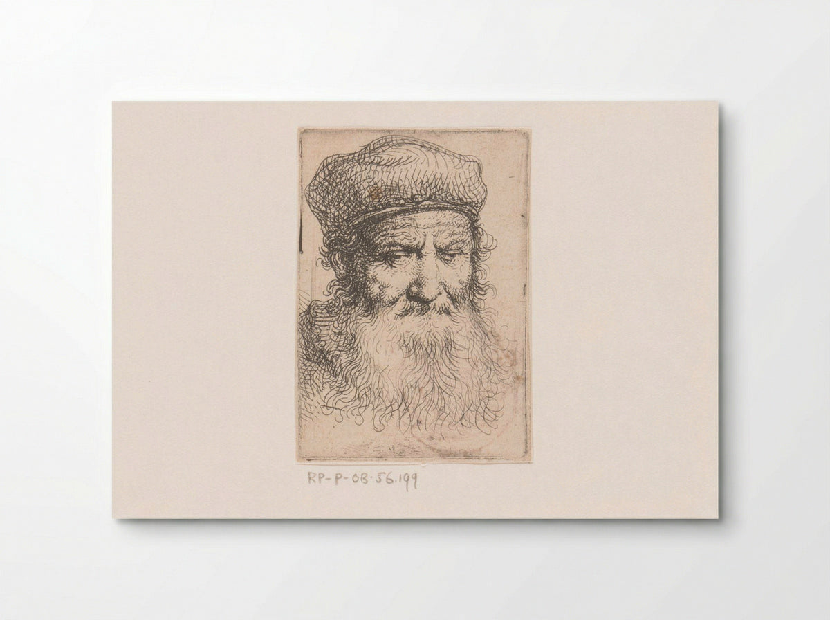 Oude man met baard en muts - Michael Willmann - Poster