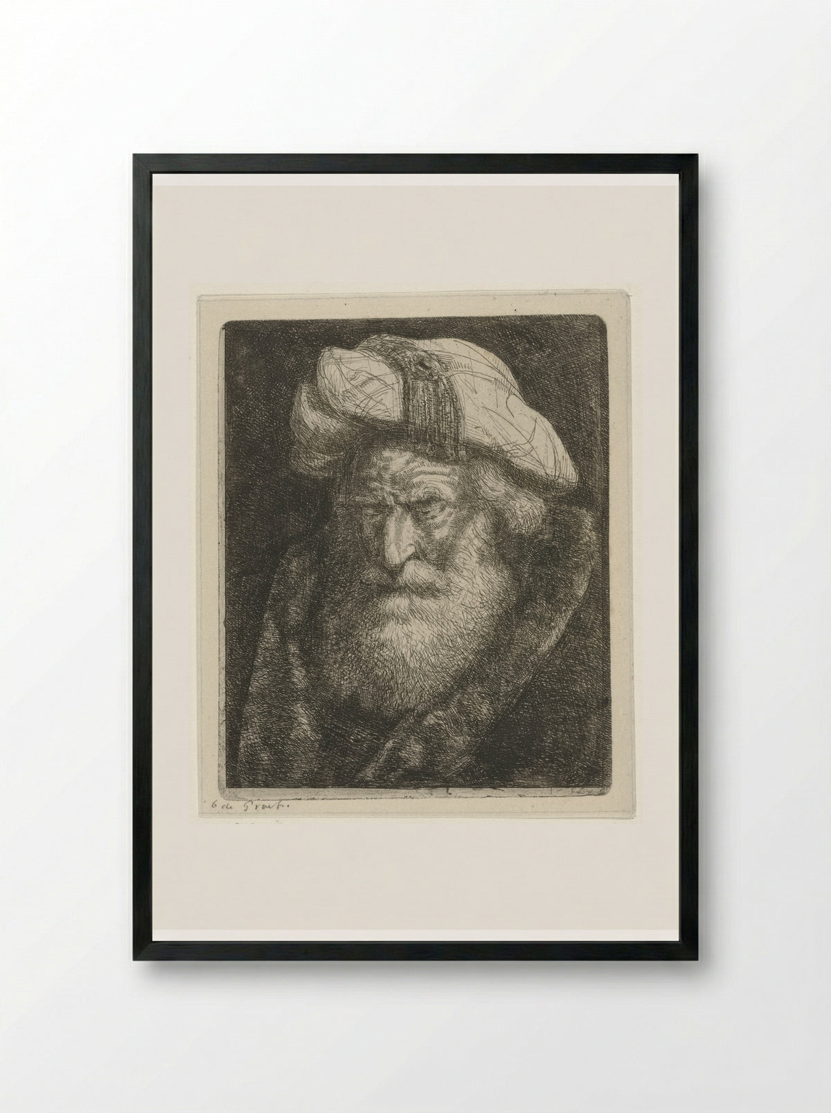 Oude man met baard - Jacobus Ludovicus Cornet - Framed Print Black