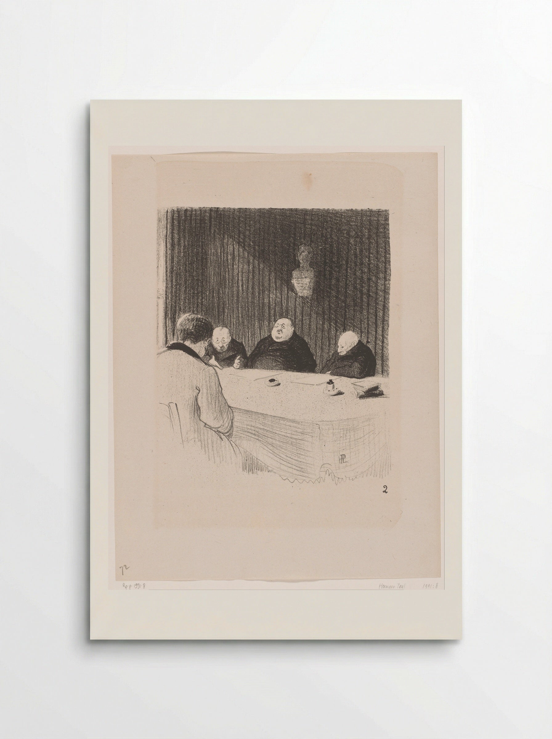 Oude mannen aan een tafel - Hermann-Paul - Poster