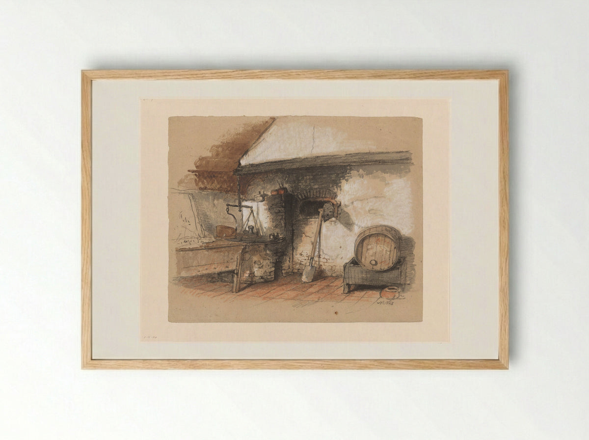 Oude oven in een bakkerij - Maria Vos - Framed Print Wood