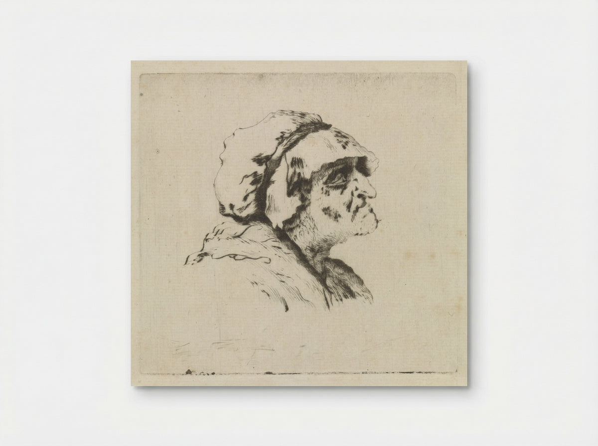 Oude vrouw, naar rechts - Hendrik van Maarseveen - Poster