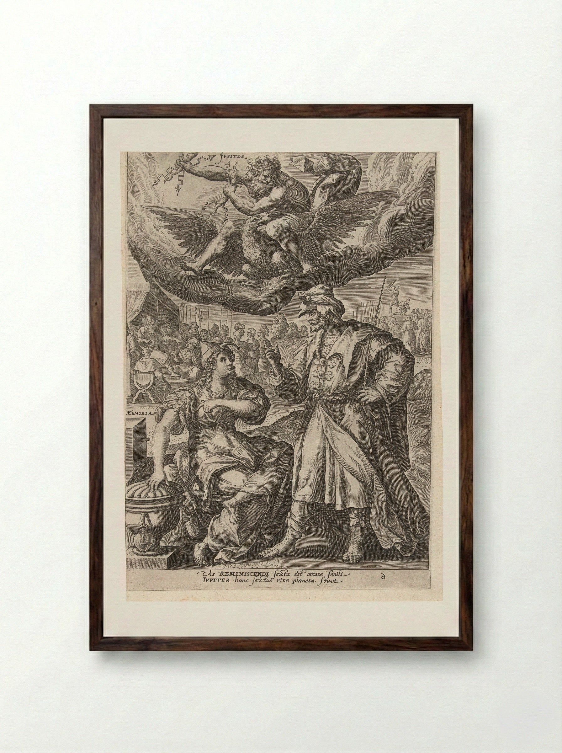Ouderdom onder invloed van Jupiter - Gerard de Jode - Framed Print Dark Wood