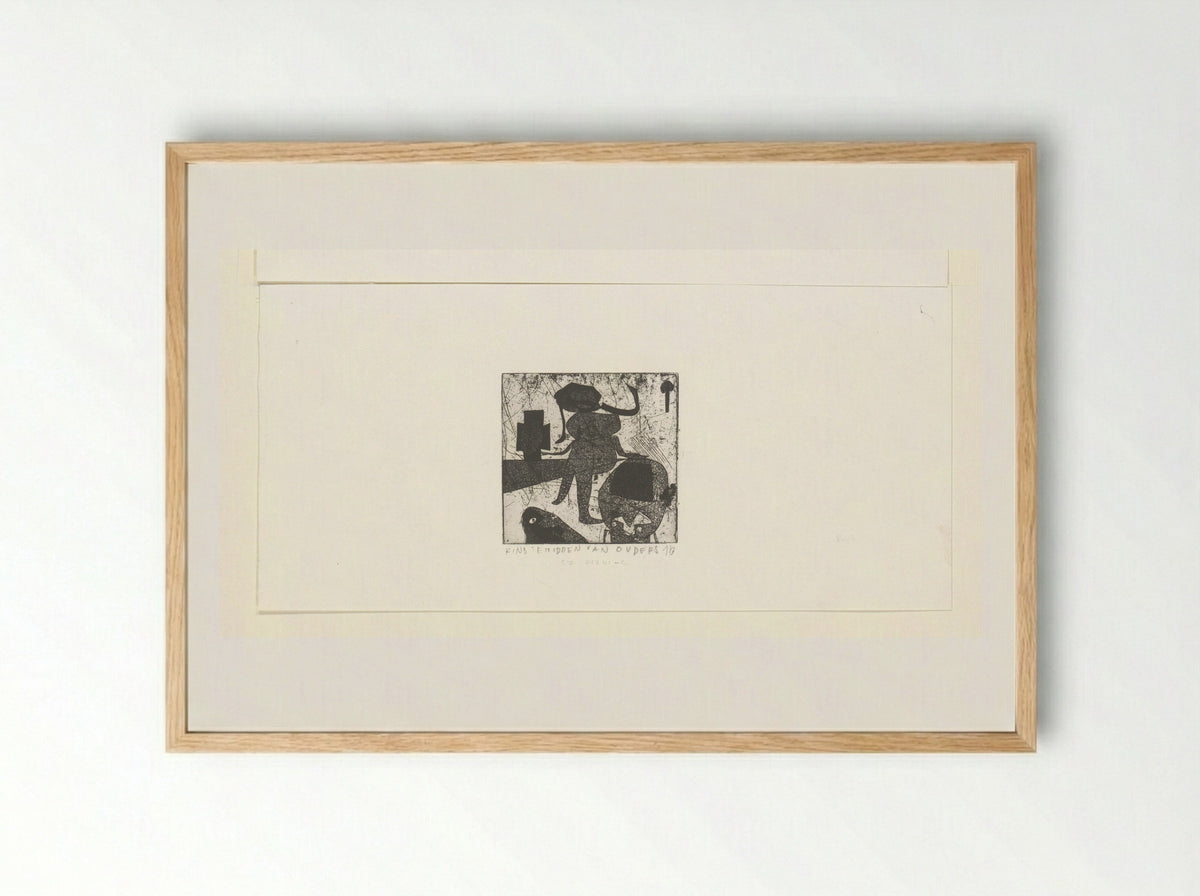 Ouders te midden van kind - Sipke Huismans - Framed Print Wood