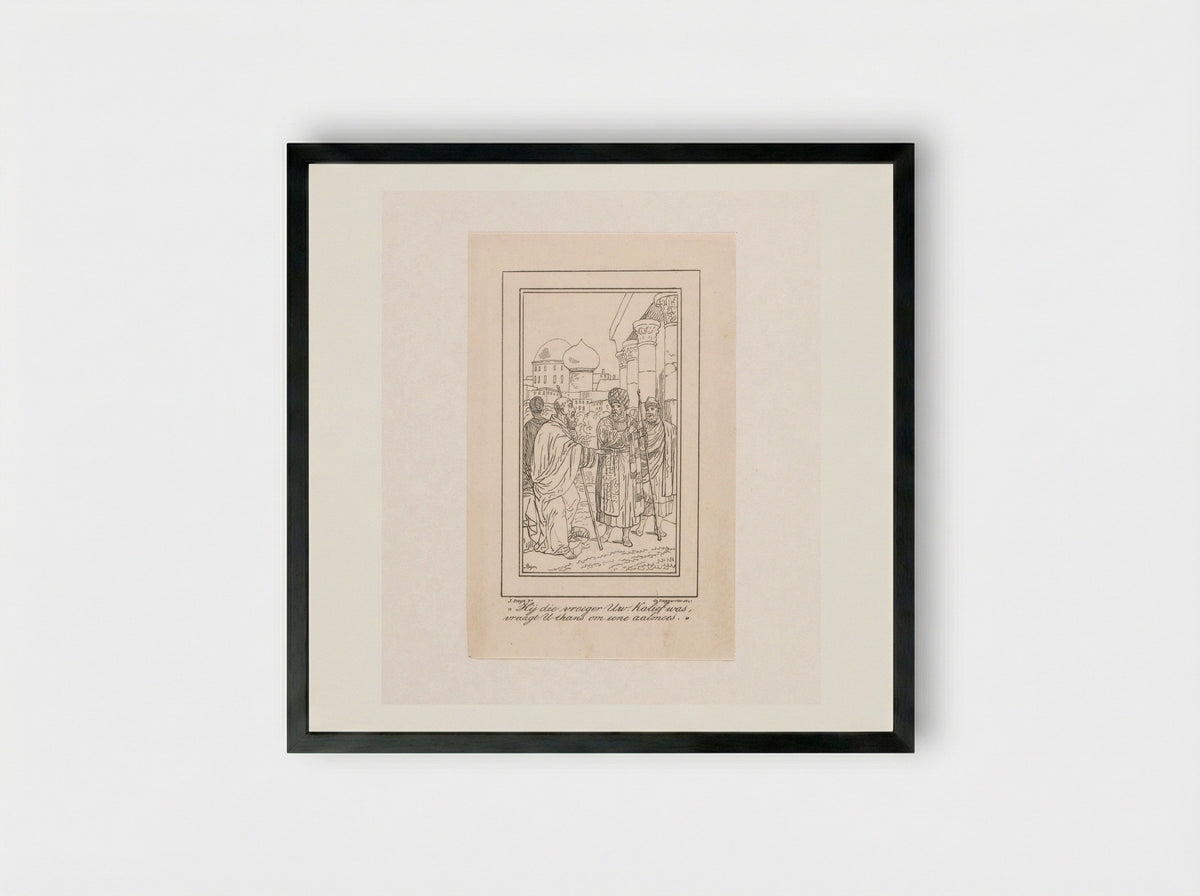 Oudkalief als bedelaar - Cornelis Johannes Koster - Framed Print Black