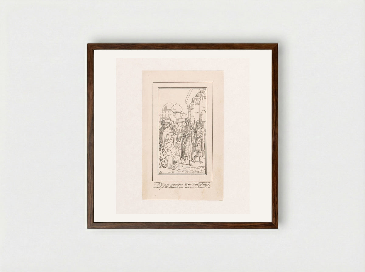 Oudkalief als bedelaar - Cornelis Johannes Koster - Framed Print Dark Wood