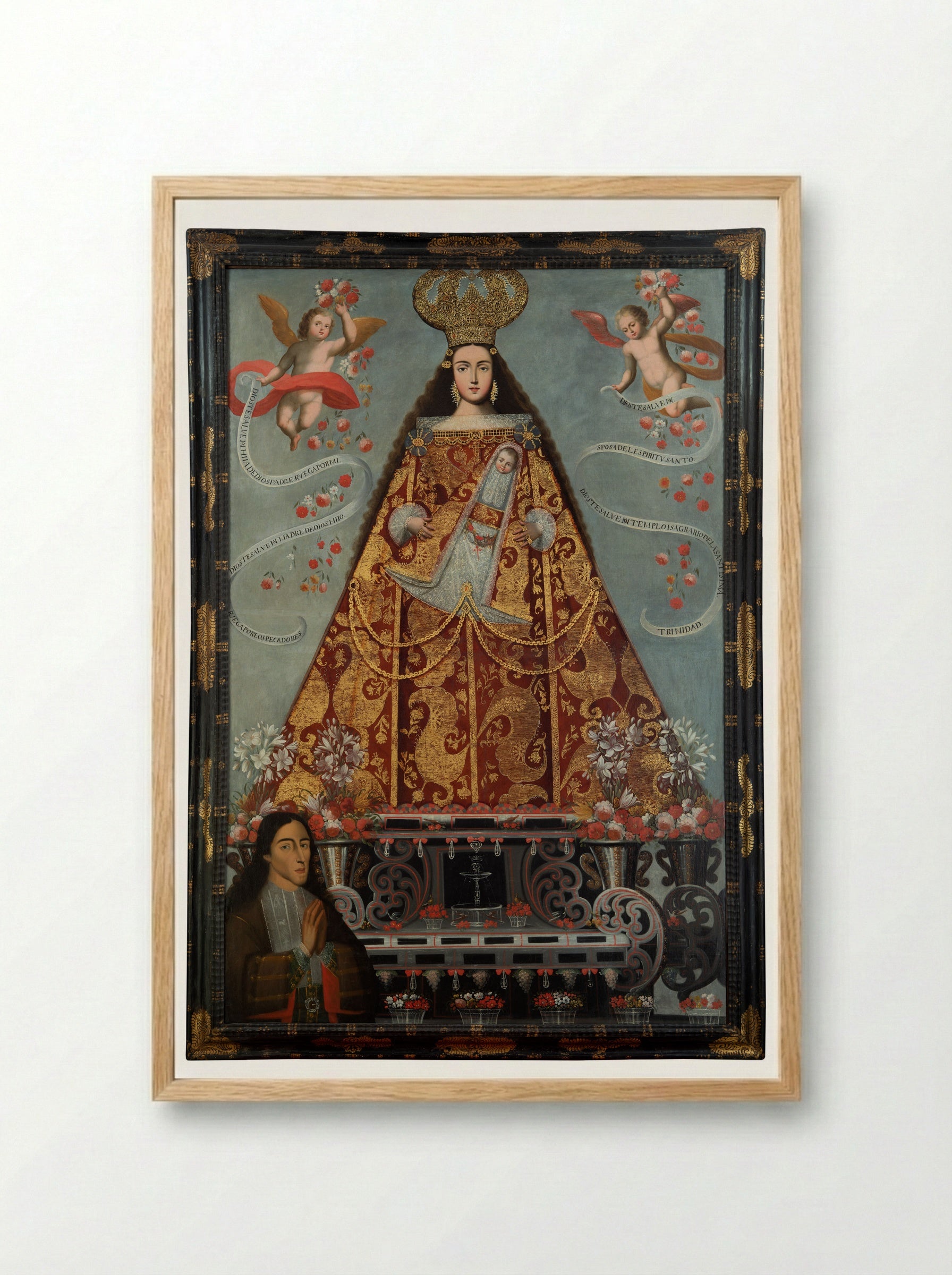 Our Lady of Bethlehem with Portrait of an Indigenous Donor - Unidentified Artist - Framed Print Wood