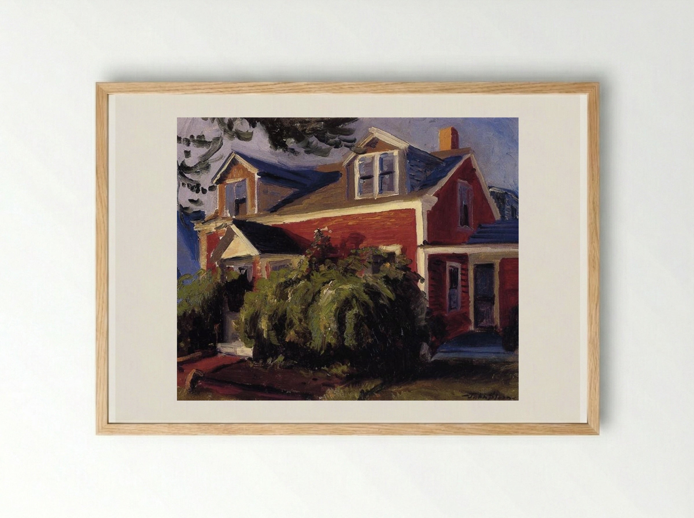 Our Red Cottage, Gloucester - John French Sloan - Framed Print Wood