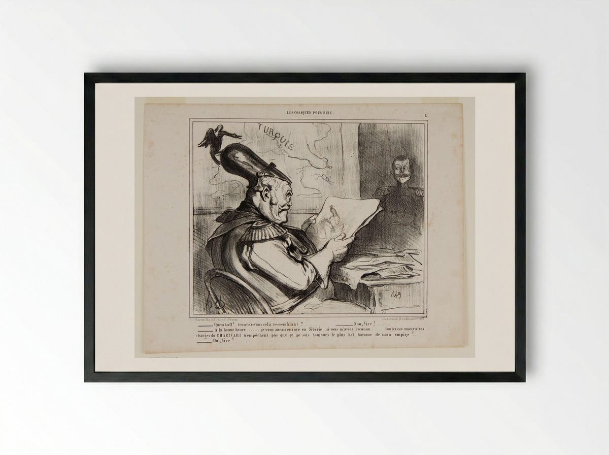 Oursikoff! ...trouvez-vous cela ressemblant? - Honoré-Victorin Daumier - Framed Print Black