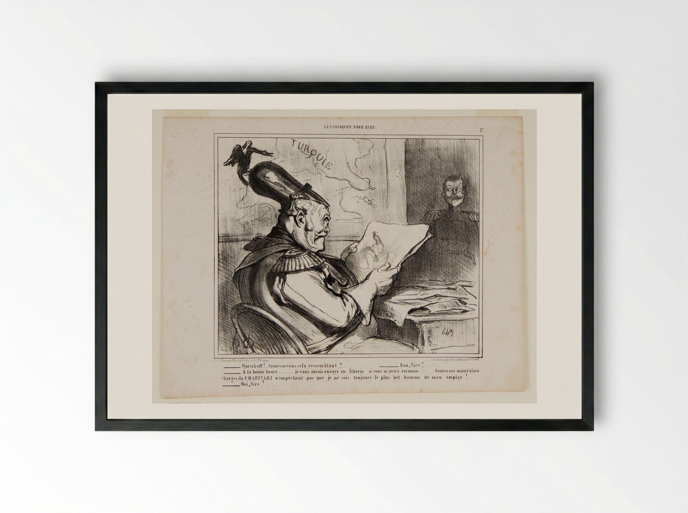 Oursikoff! ...trouvez-vous cela ressemblant? - Honoré-Victorin Daumier - Framed Print Black