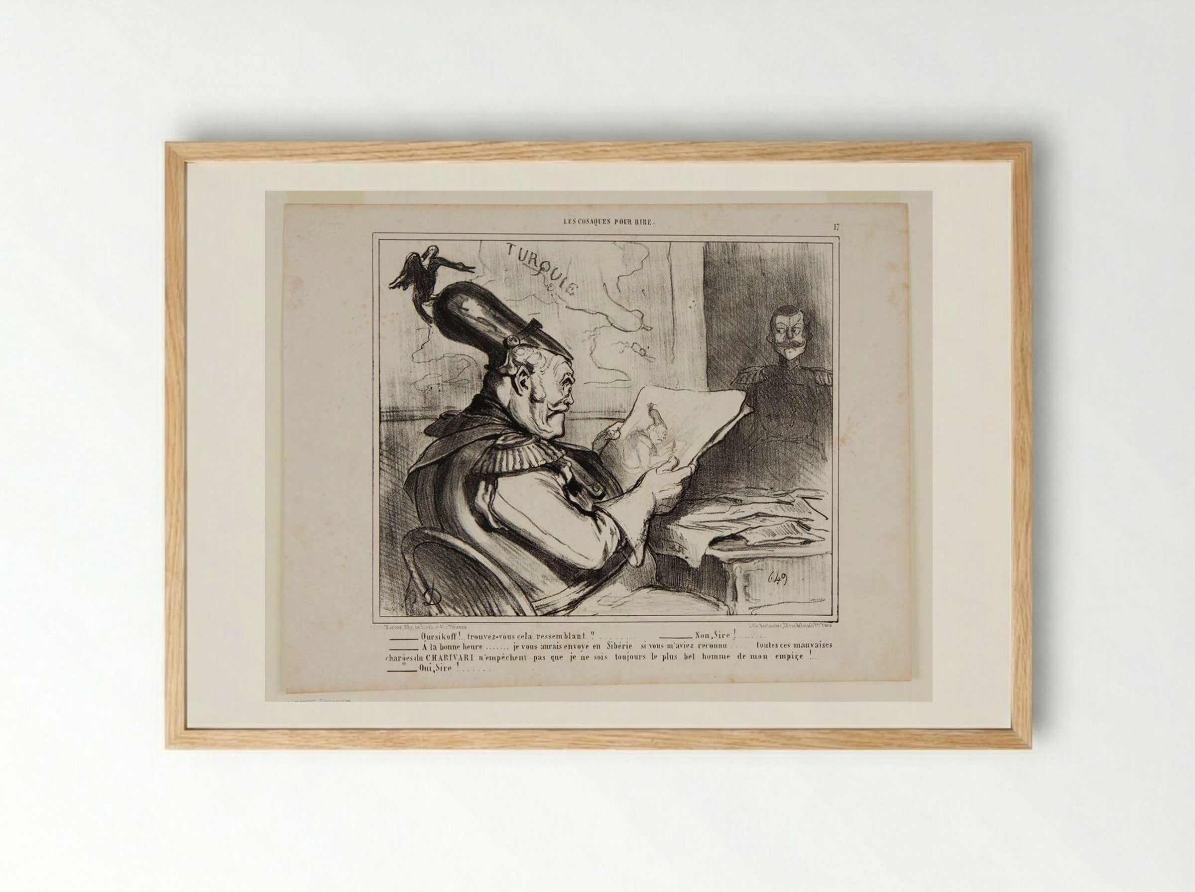 Oursikoff! ...trouvez-vous cela ressemblant? - Honoré-Victorin Daumier - Framed Print Wood
