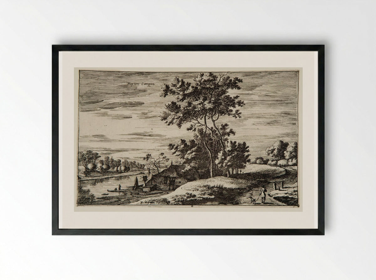 Outside Campen - Roelant Roghman - Framed Print Black