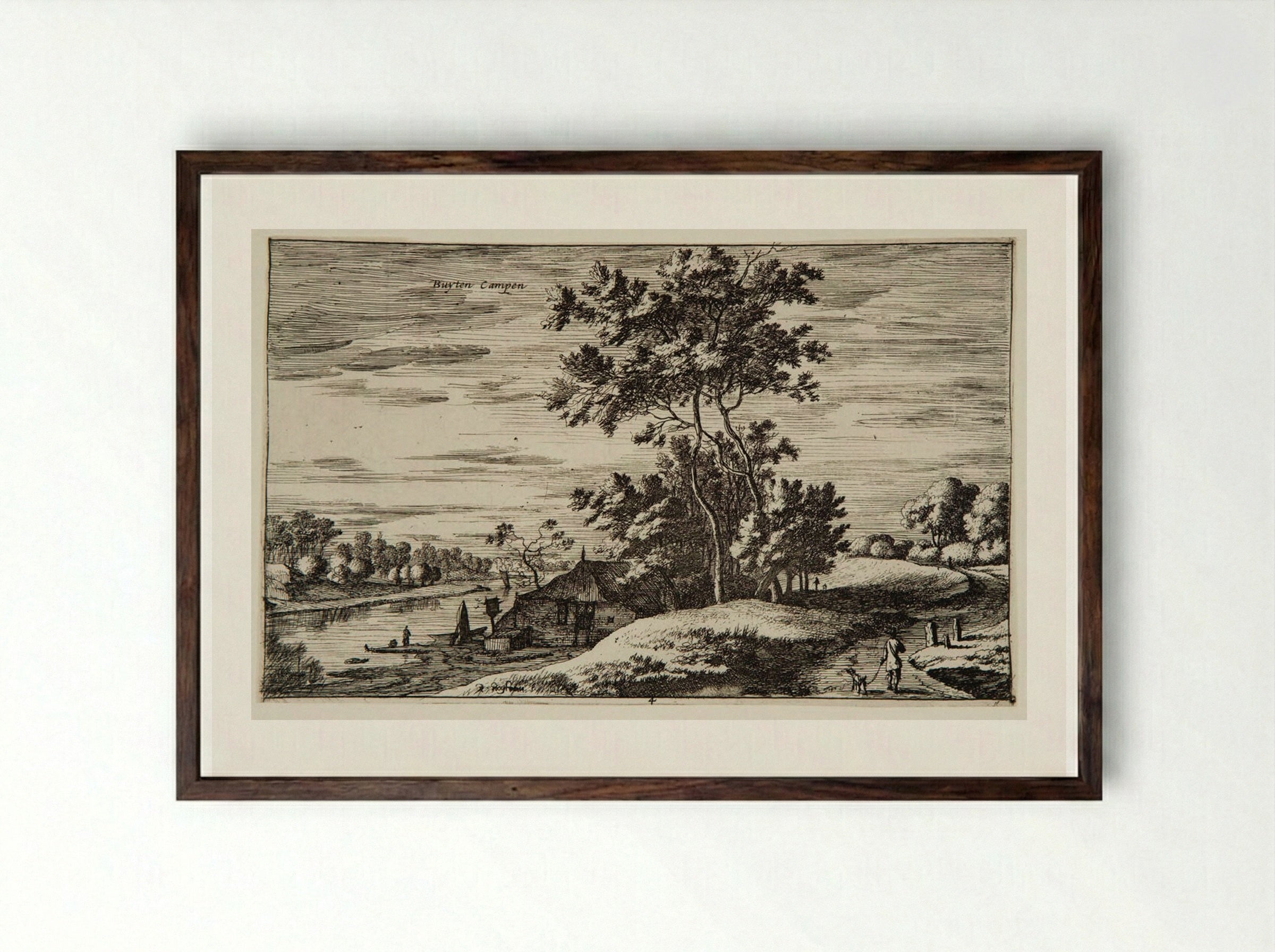 Outside Campen - Roelant Roghman - Framed Print Dark Wood