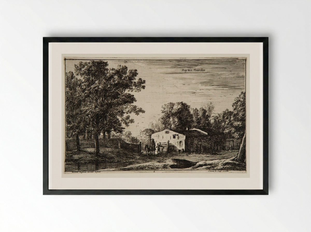 Outside Naerden - Roelant Roghman - Framed Print Black