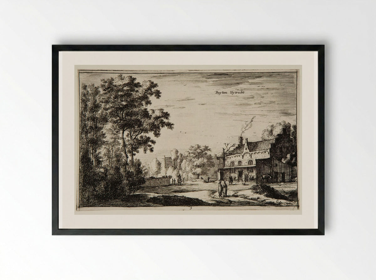 Outside Utrecht - Roelant Roghman - Framed Print Black