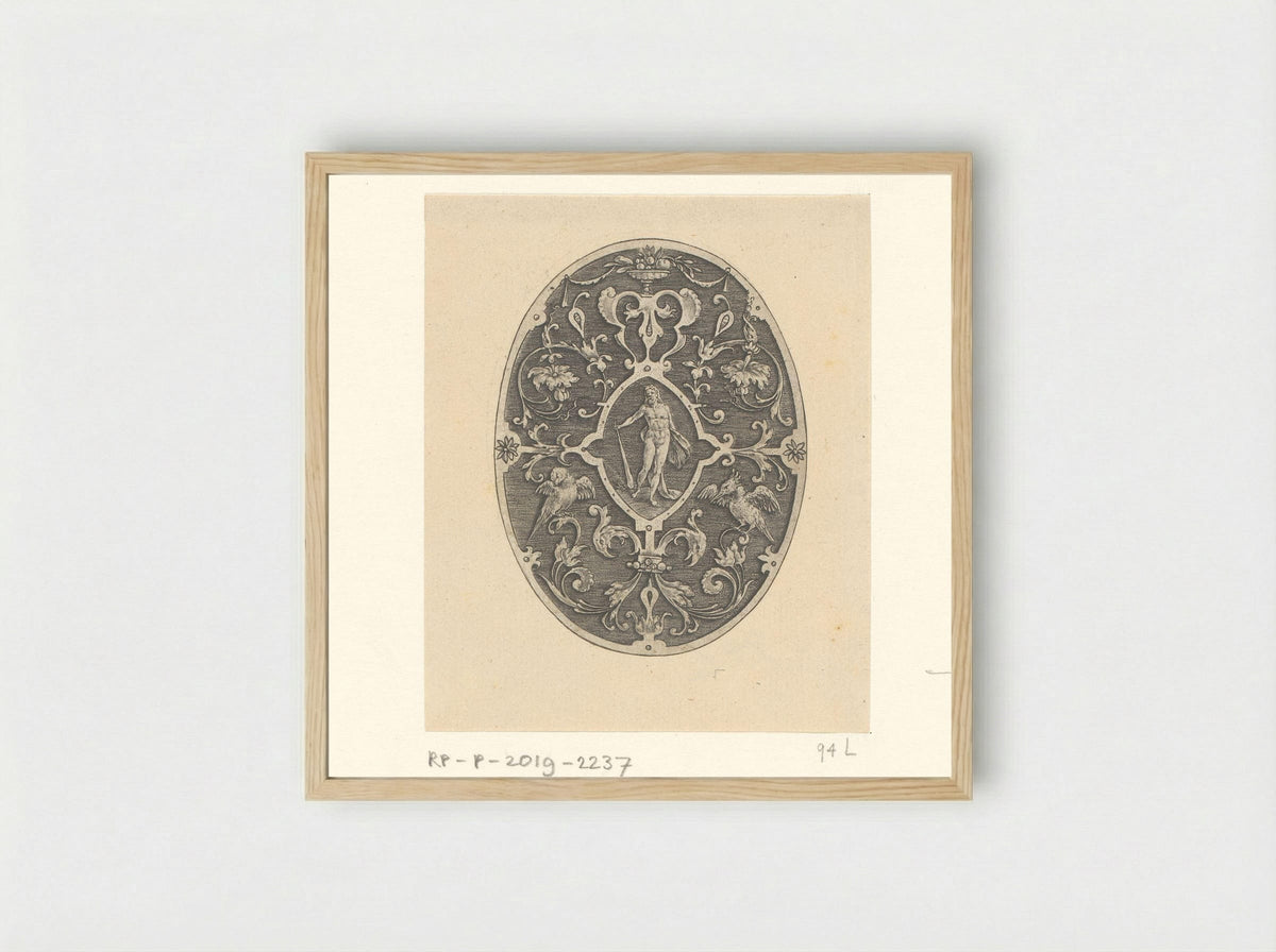 Ovaal met in het midden Hercules - Philips Galle - Framed Print Wood