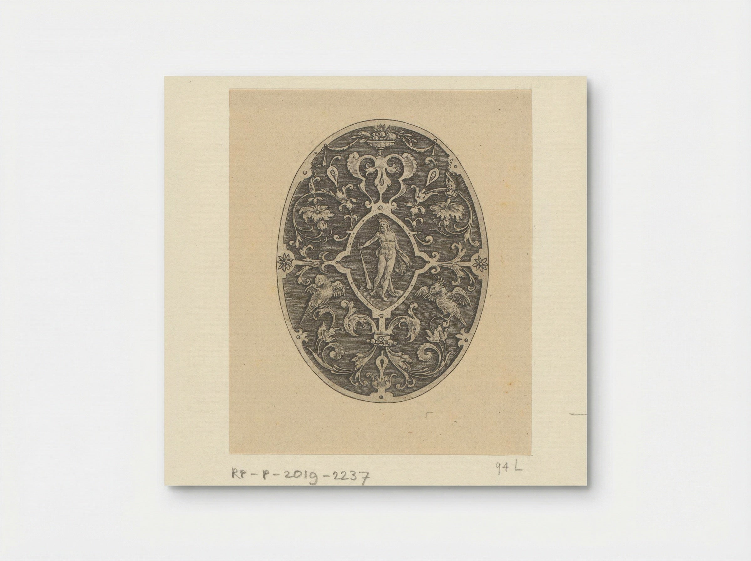 Ovaal met in het midden Hercules - Philips Galle - Poster