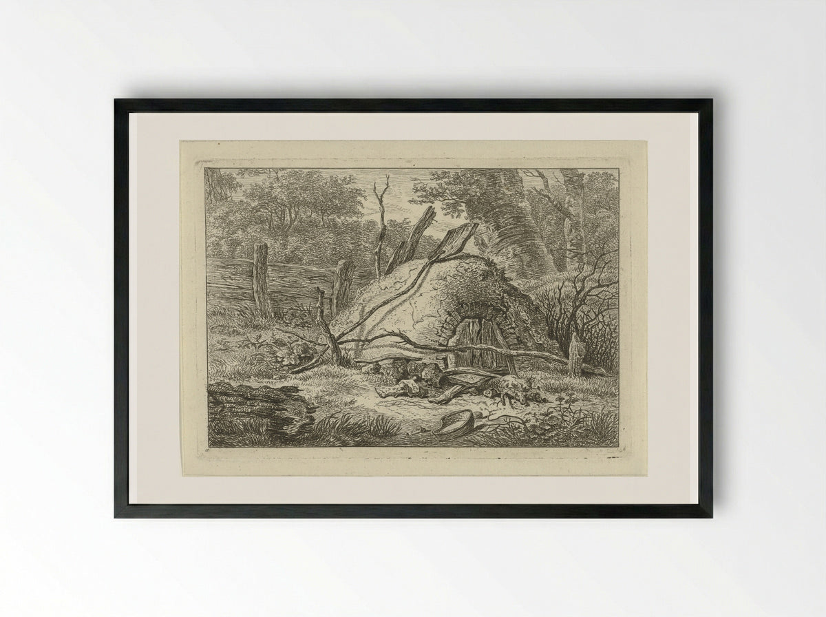 Oven met schop - Hermanus Fock - Framed Print Black