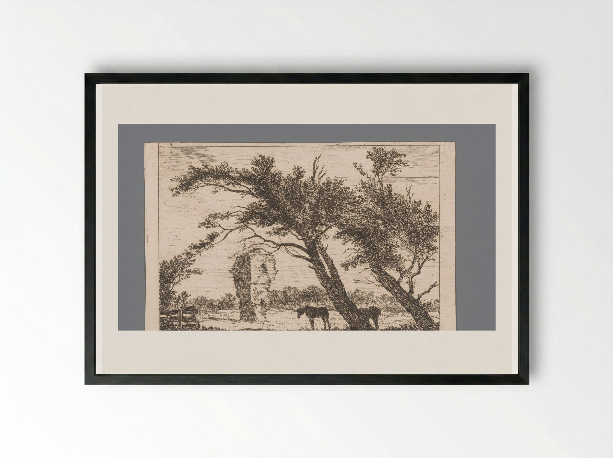 Overblijfselen van het huis van Gerard van Velsen - Hermanus van Brussel - Framed Print Black