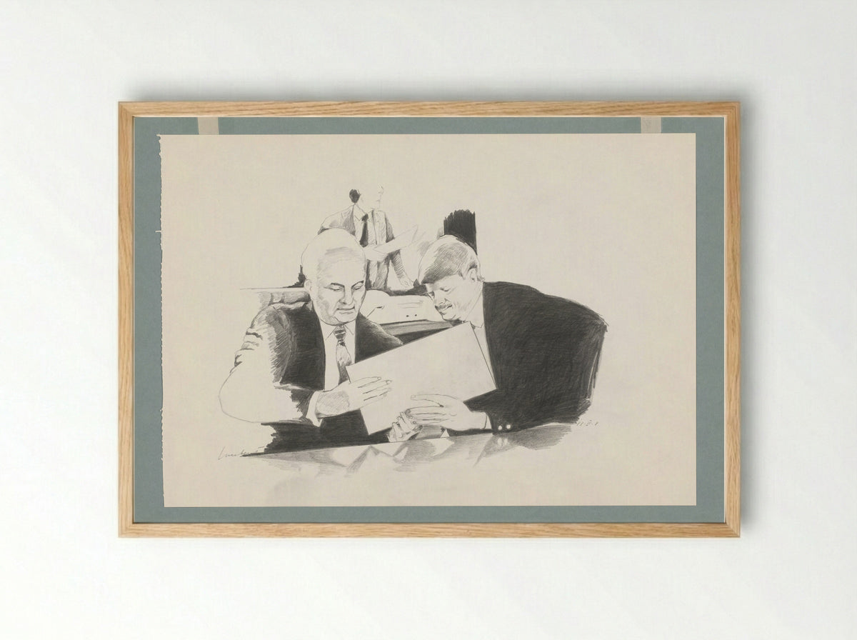 Overdracht van akte - Lucebert - Framed Print Wood