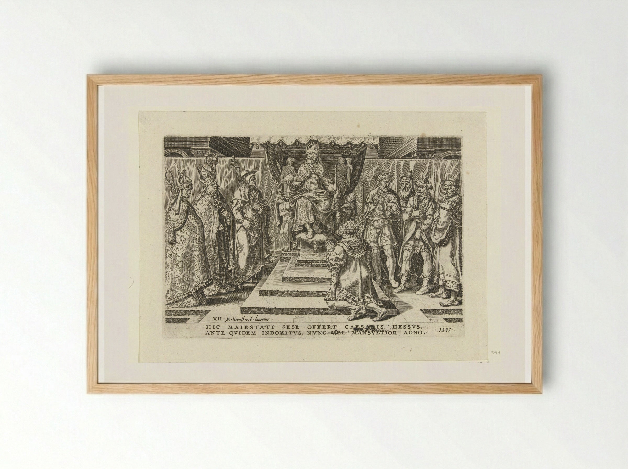 Overgave van de landgraaf van Hessen - Dirck Volckertsz. Coornhert - Framed Print Wood