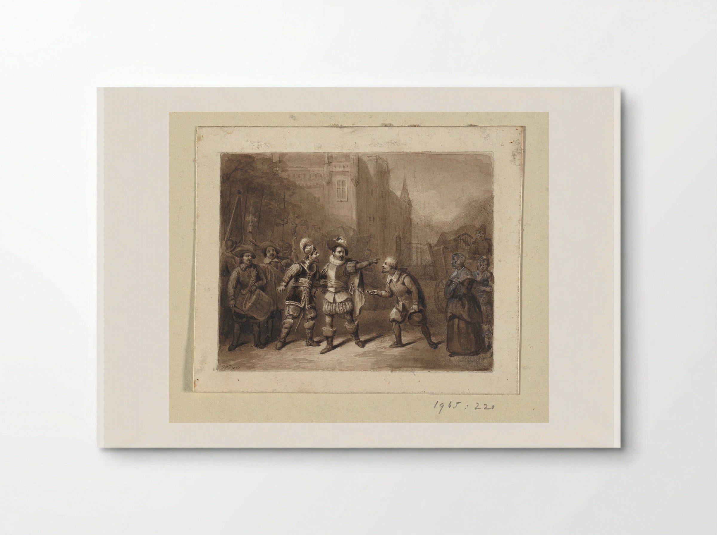 Overhandiging van de sleutel van Huis ter Eem aan Spaanse soldaten - Johann Wilhelm Kaiser - Poster