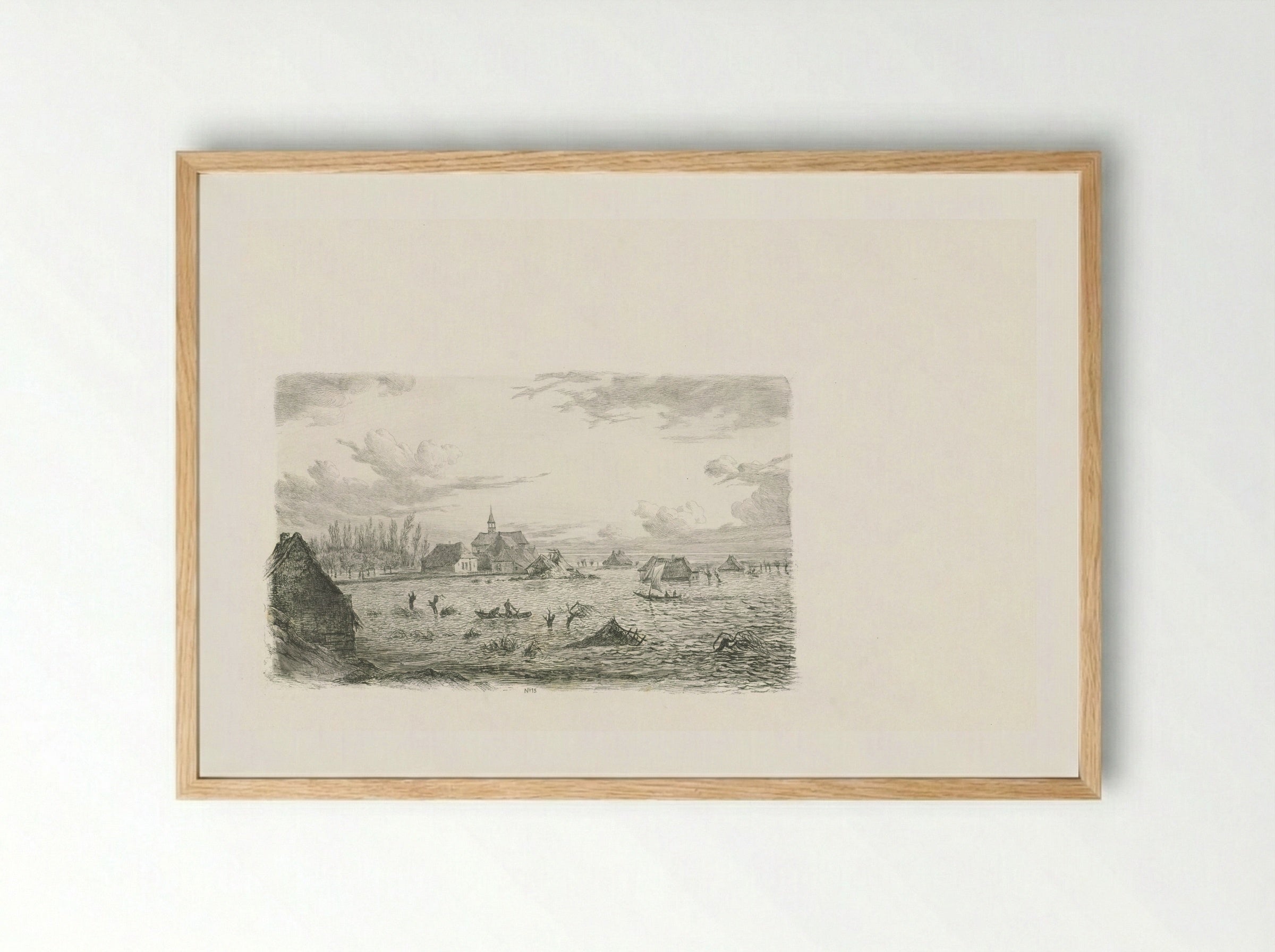 Overstroming te Kessel - George Andries Roth - Framed Print Wood