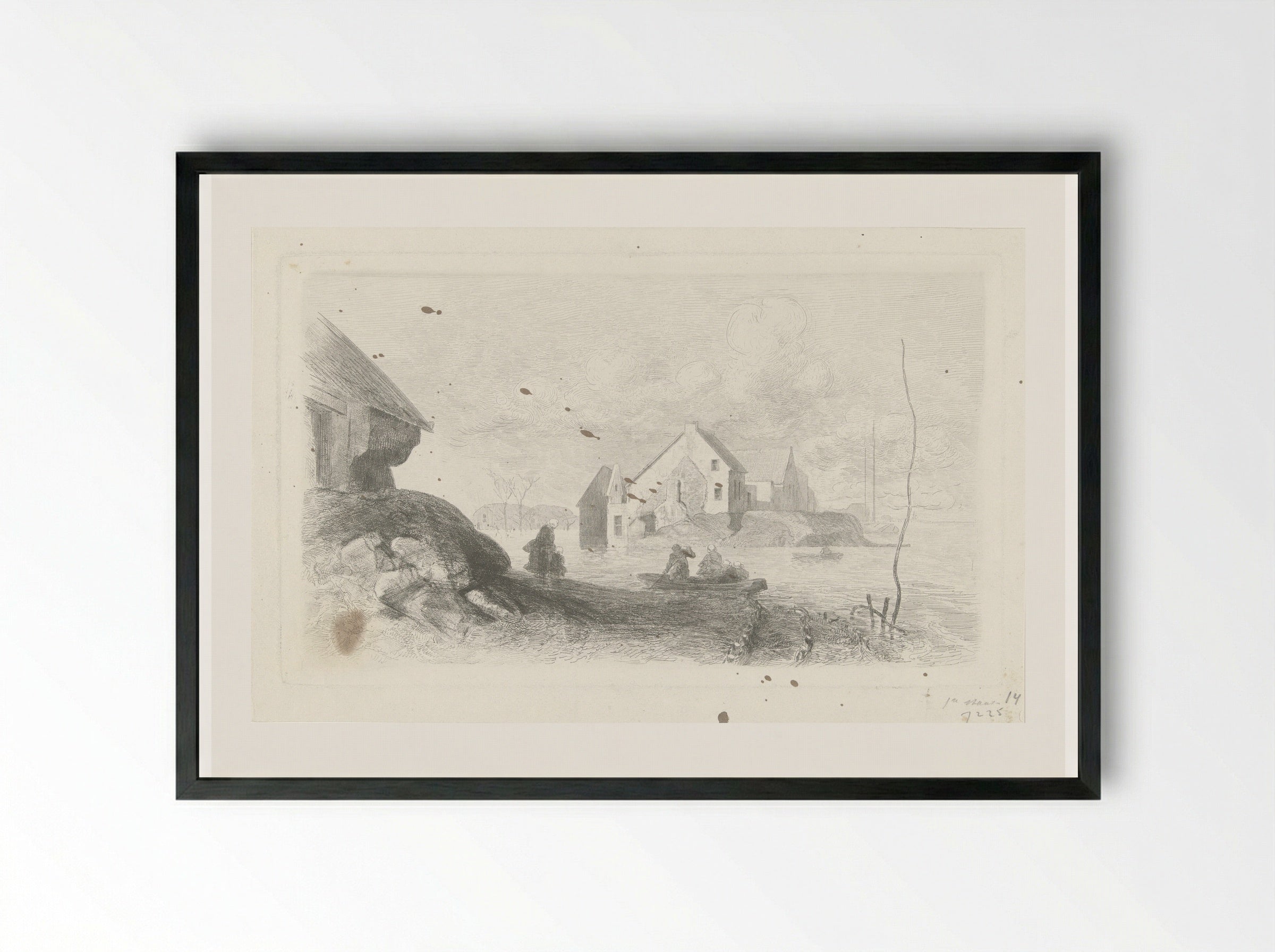 Overstroming te Lith - Charles Rochussen - Framed Print Black