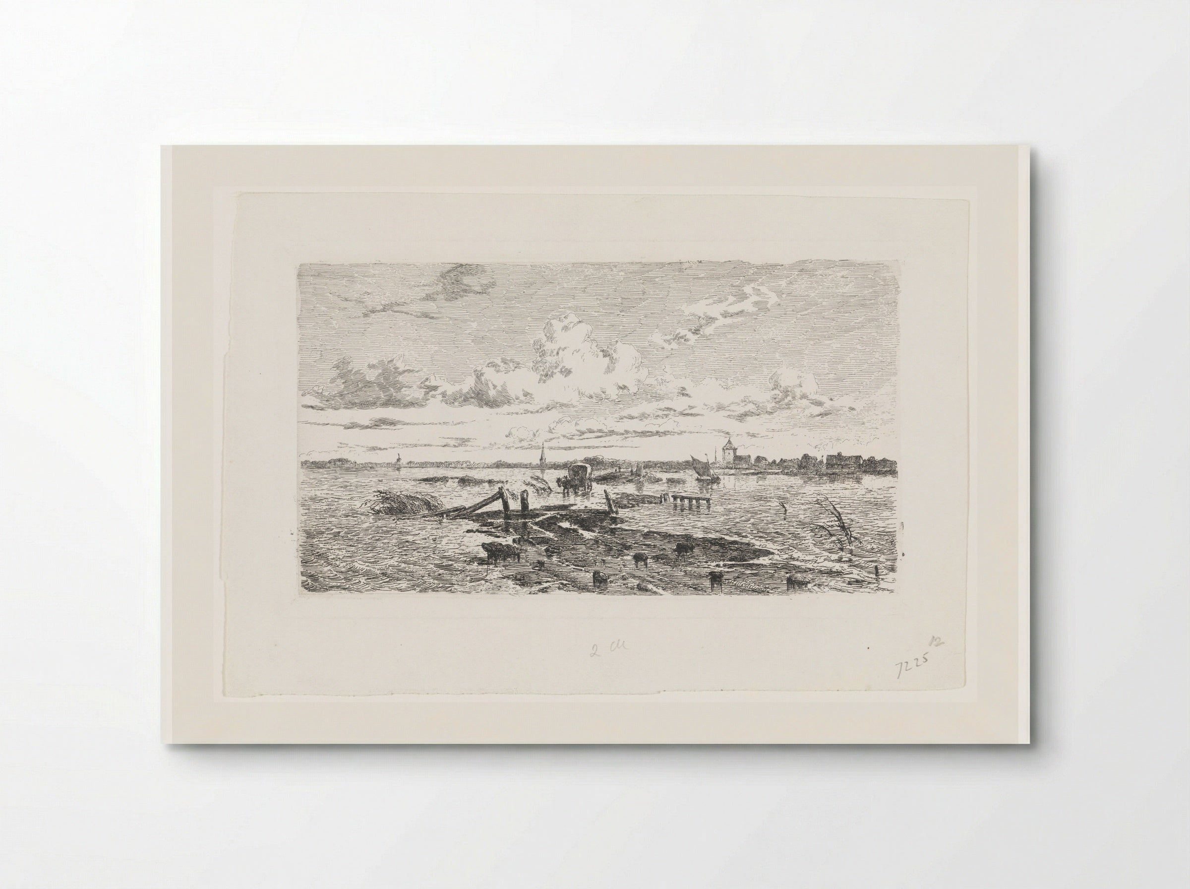 Overstroomd landschap tussen Oss en Lith - Cornelis Springer - Poster