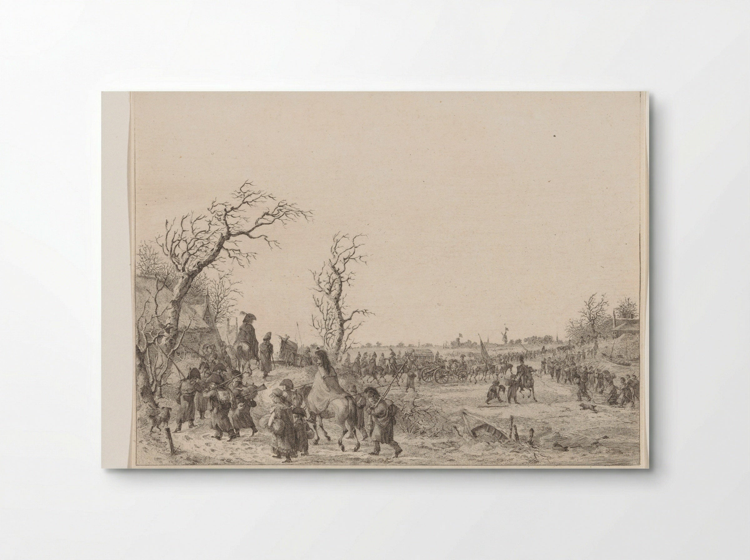 Overtocht van de Franse troepen over de Waal in januari 1795 - Joannes Bemme - Poster