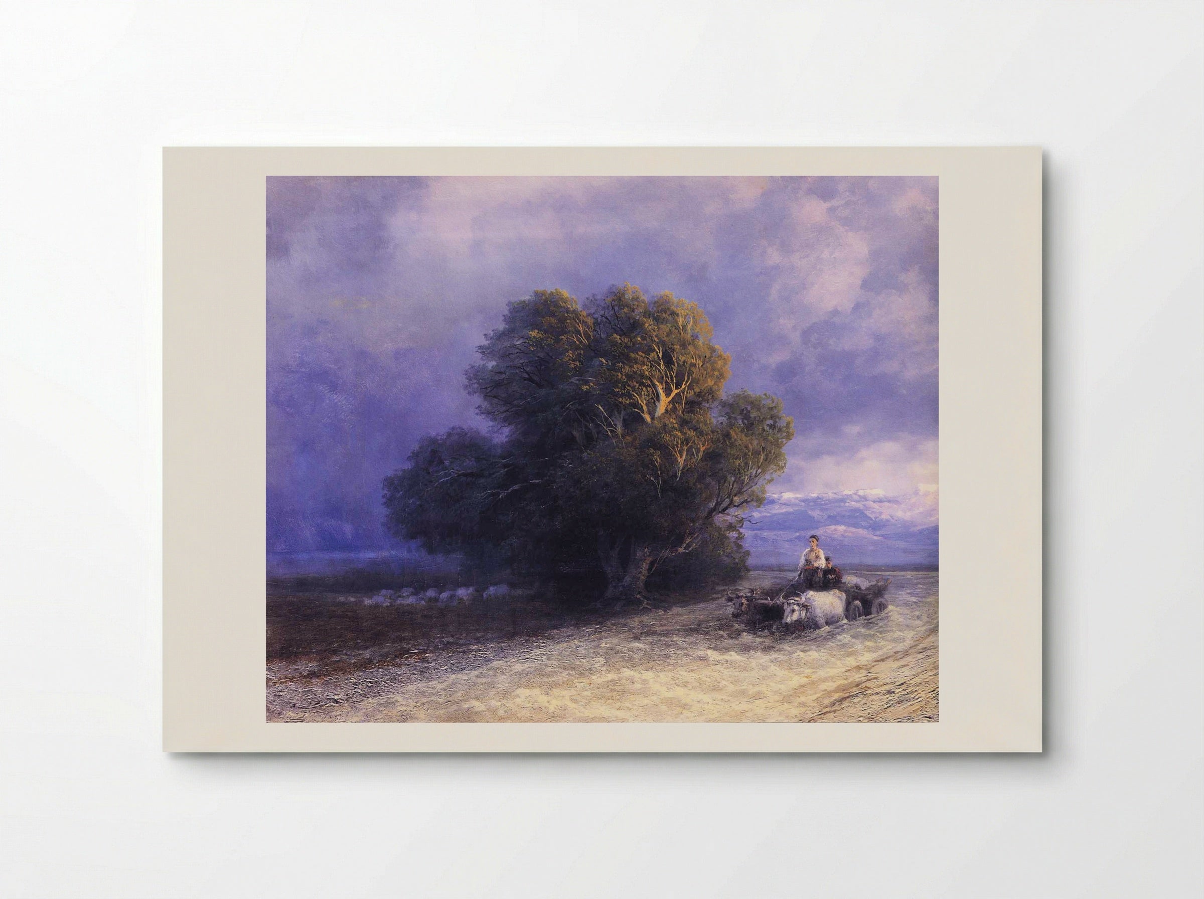 Ox Cart Crossing a Flooded Plain - Ivan Aivazovsky - Poster