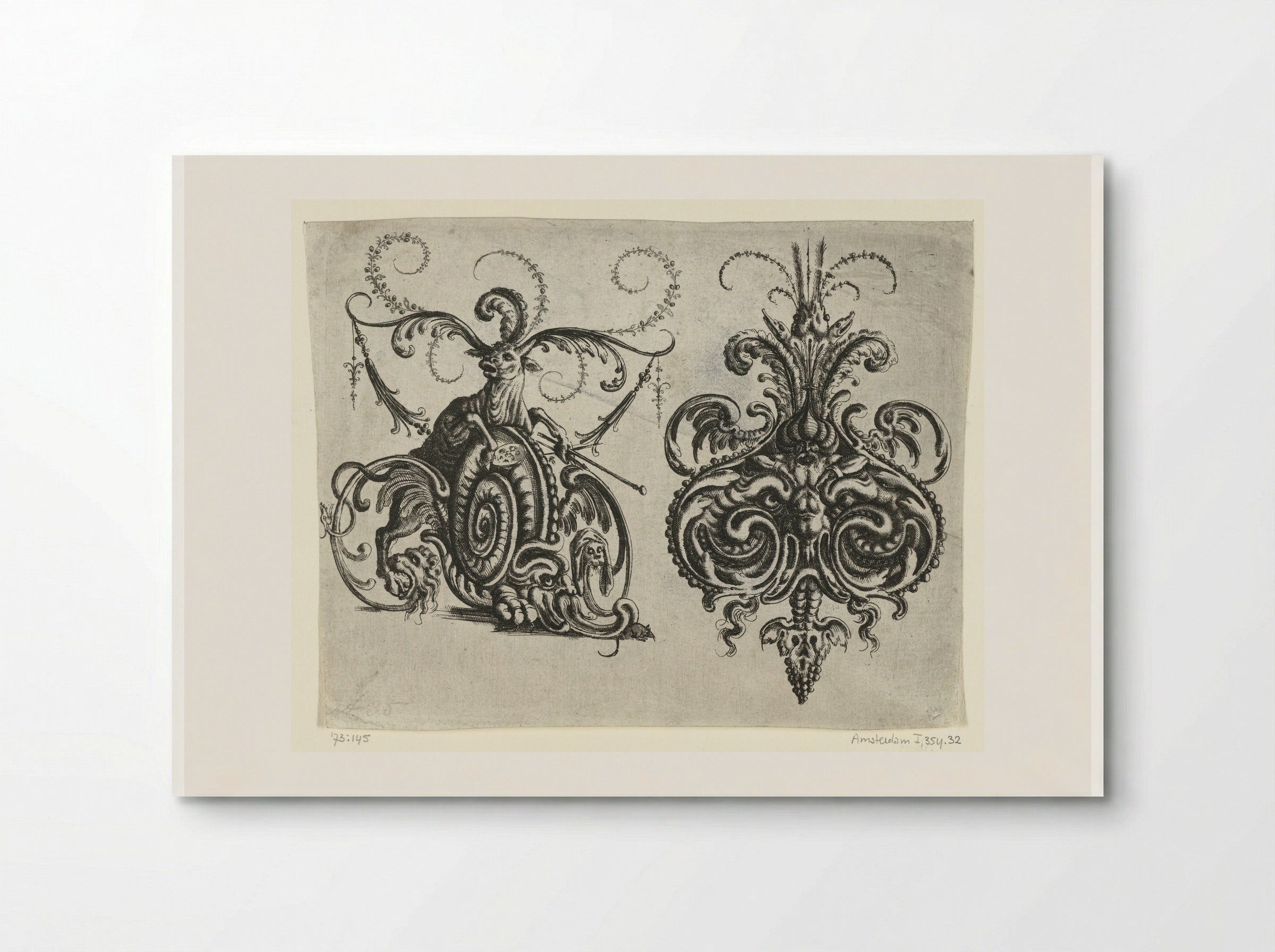 Ox with Foliate Horns and a Mascaron - Christoph Jamnitzer - Poster