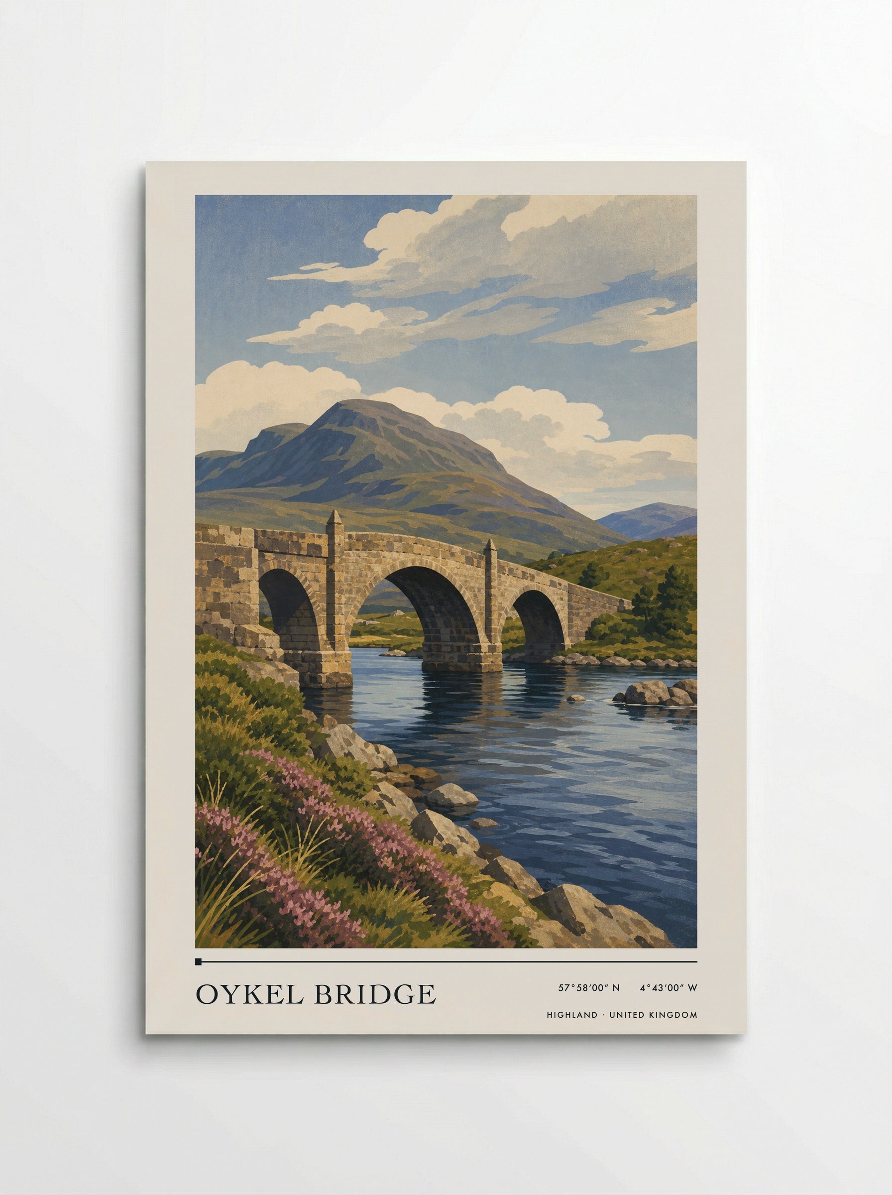 Oykel Bridge Highland United Kingdom Travel Poster - Poster