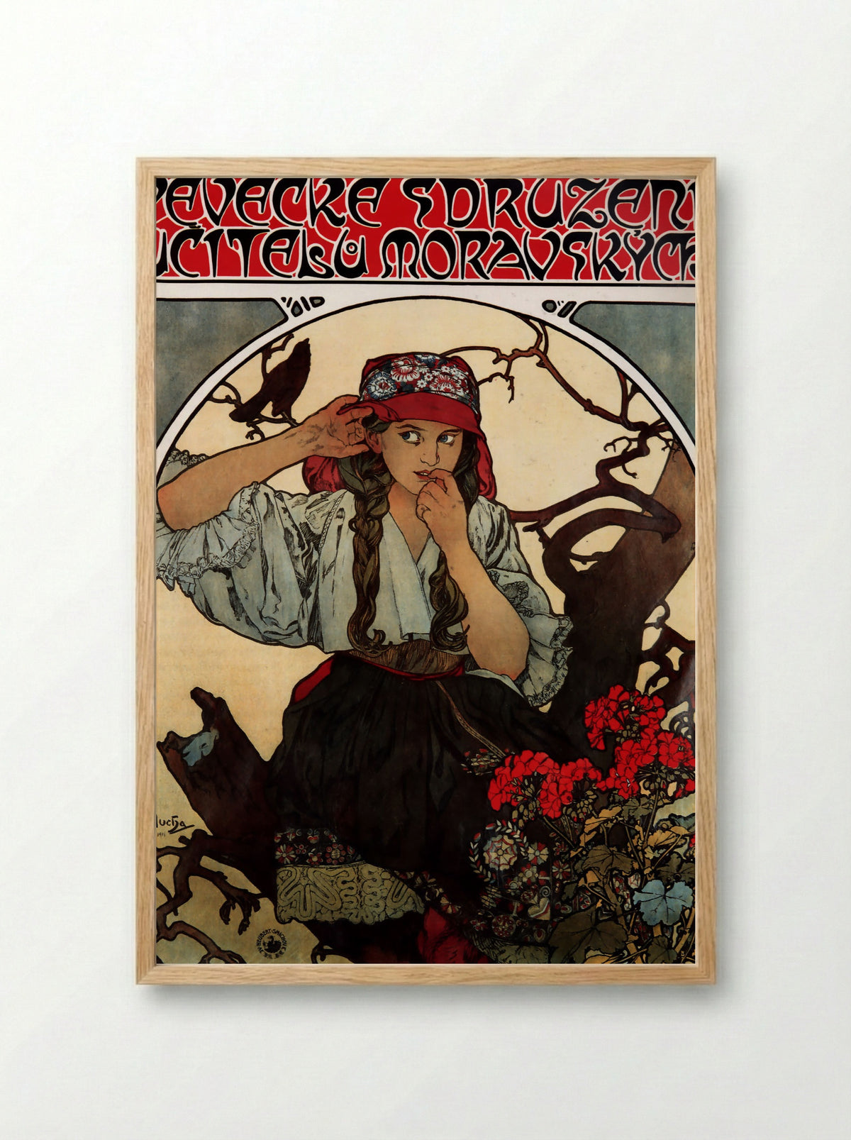 Pěvecké sdružení učitelů moravských - Alphonse Mucha - Framed Print Wood
