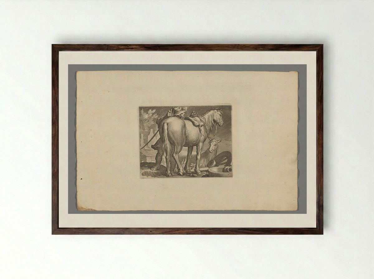 Paarden - Boëtius Adamsz. Bolswert - Framed Print Dark Wood