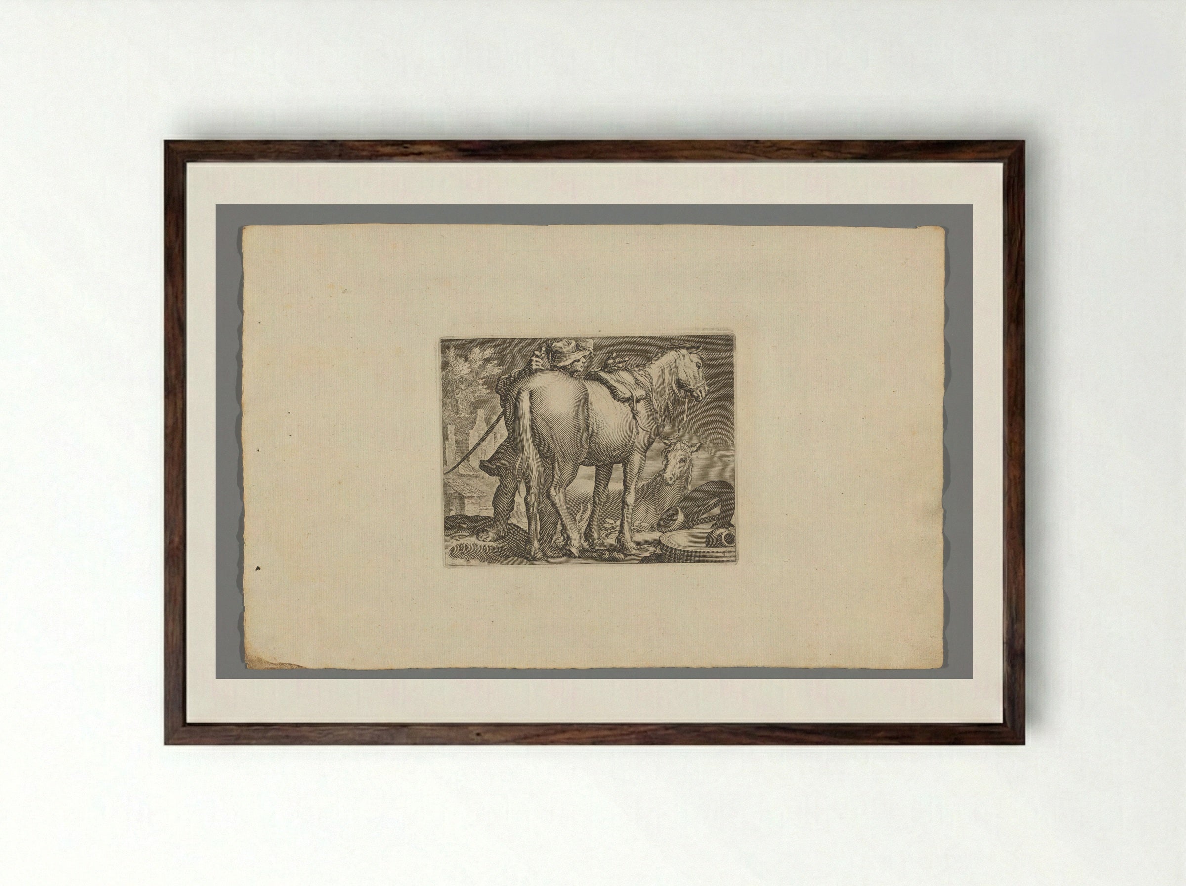 Paarden - Boëtius Adamsz. Bolswert - Framed Print Dark Wood