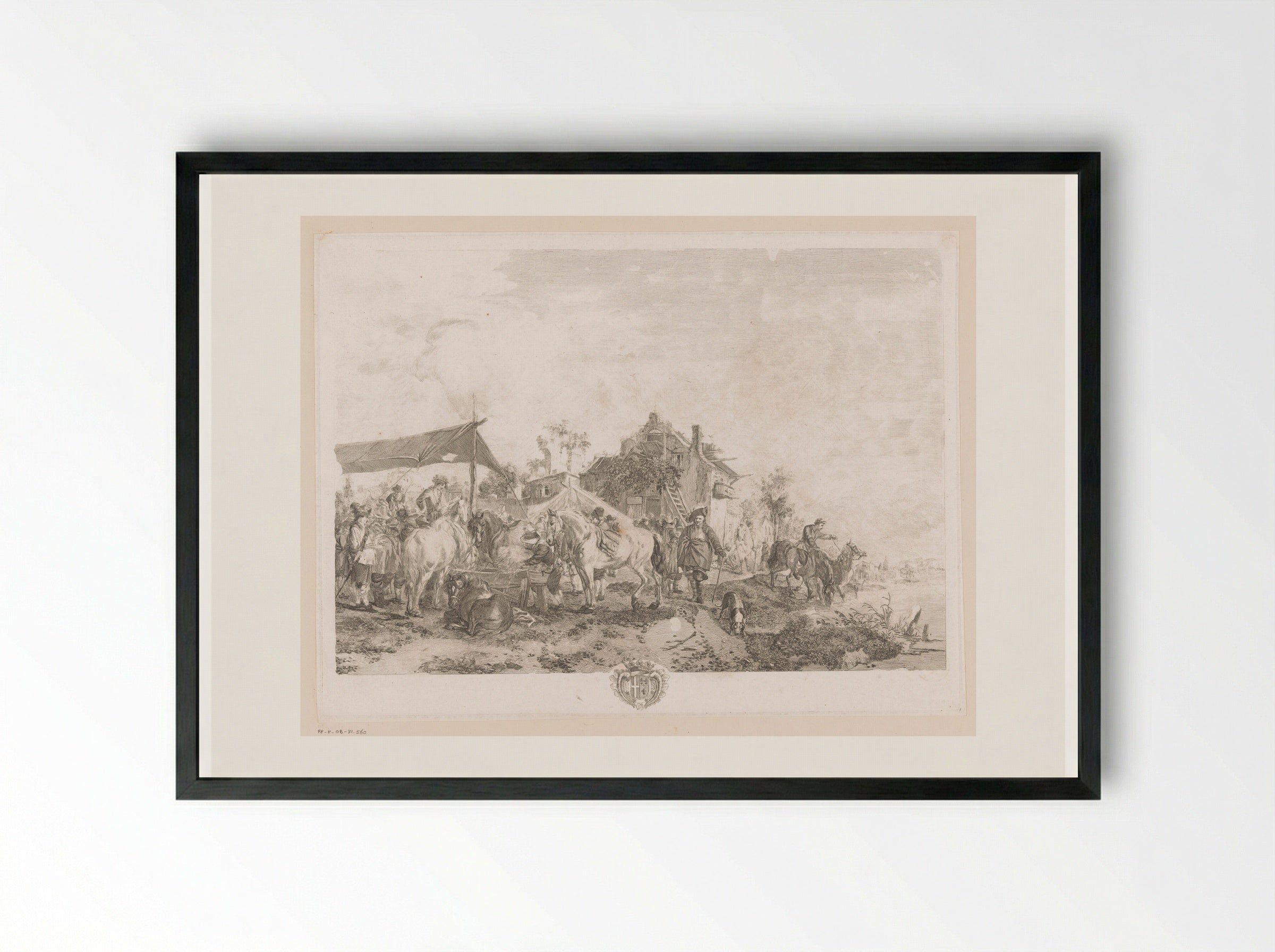 Paardenmarkt (Horse Market) - Jean Moyreau - Framed Print Black