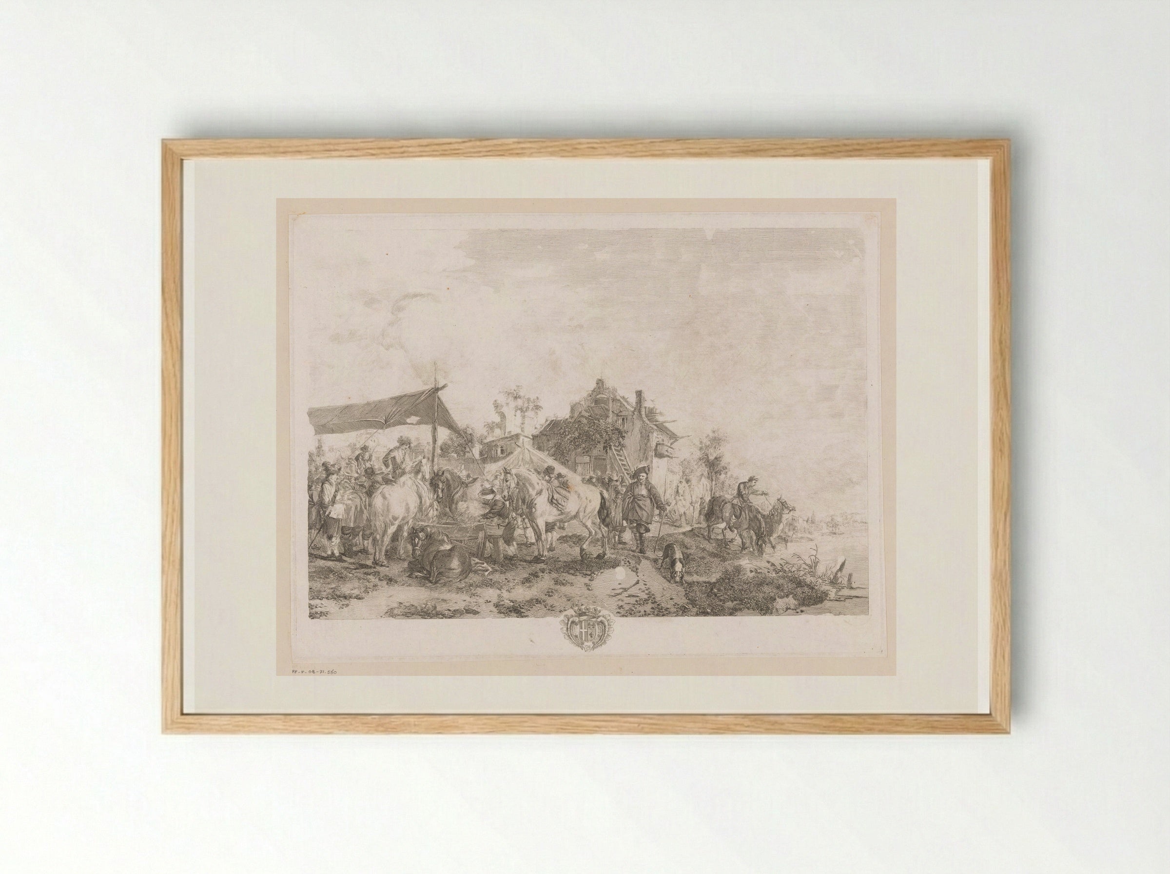 Paardenmarkt (Horse Market) - Jean Moyreau - Framed Print Wood