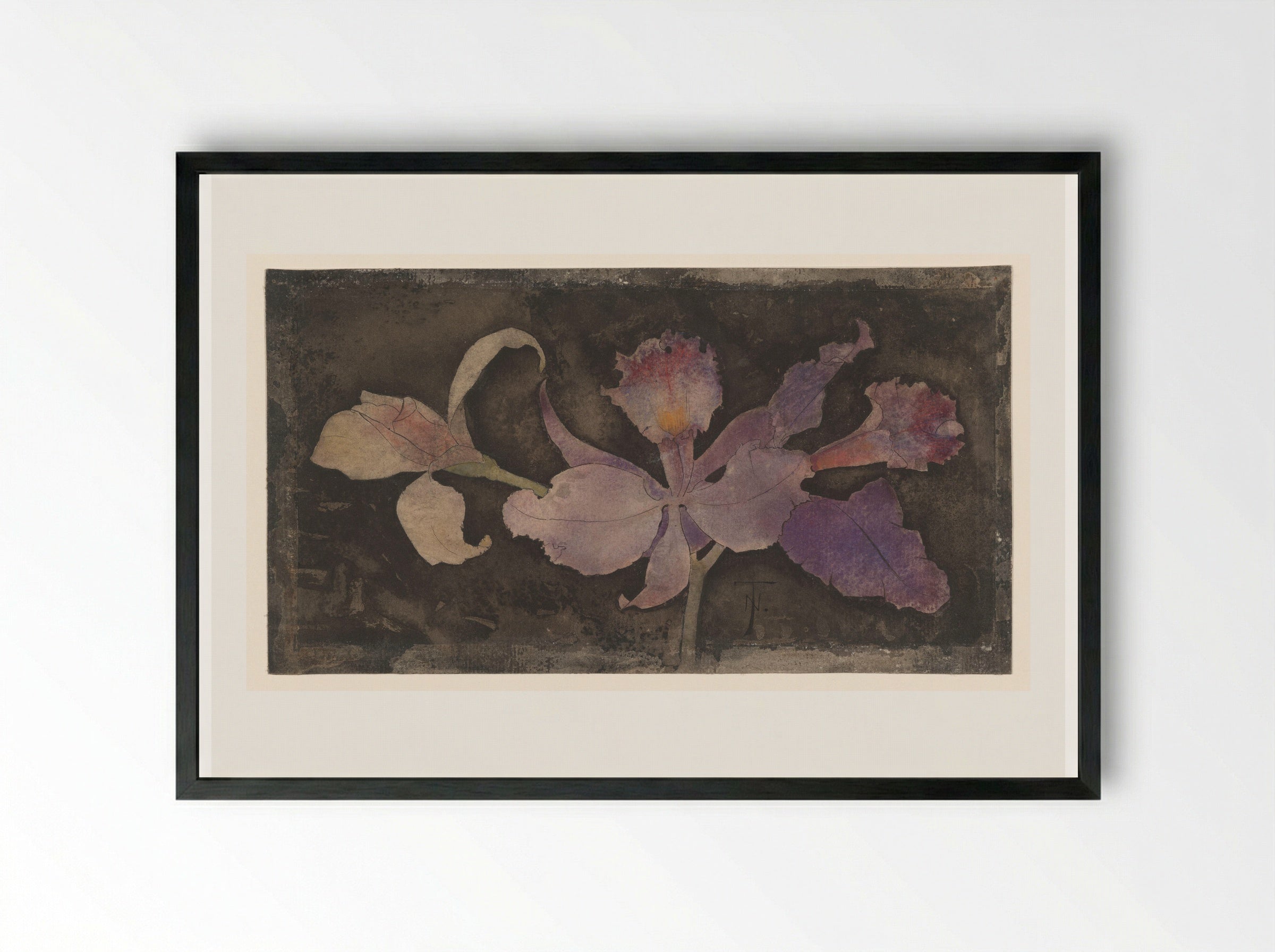 Paarse orchidee - Theo Nieuwenhuis - Framed Print Black