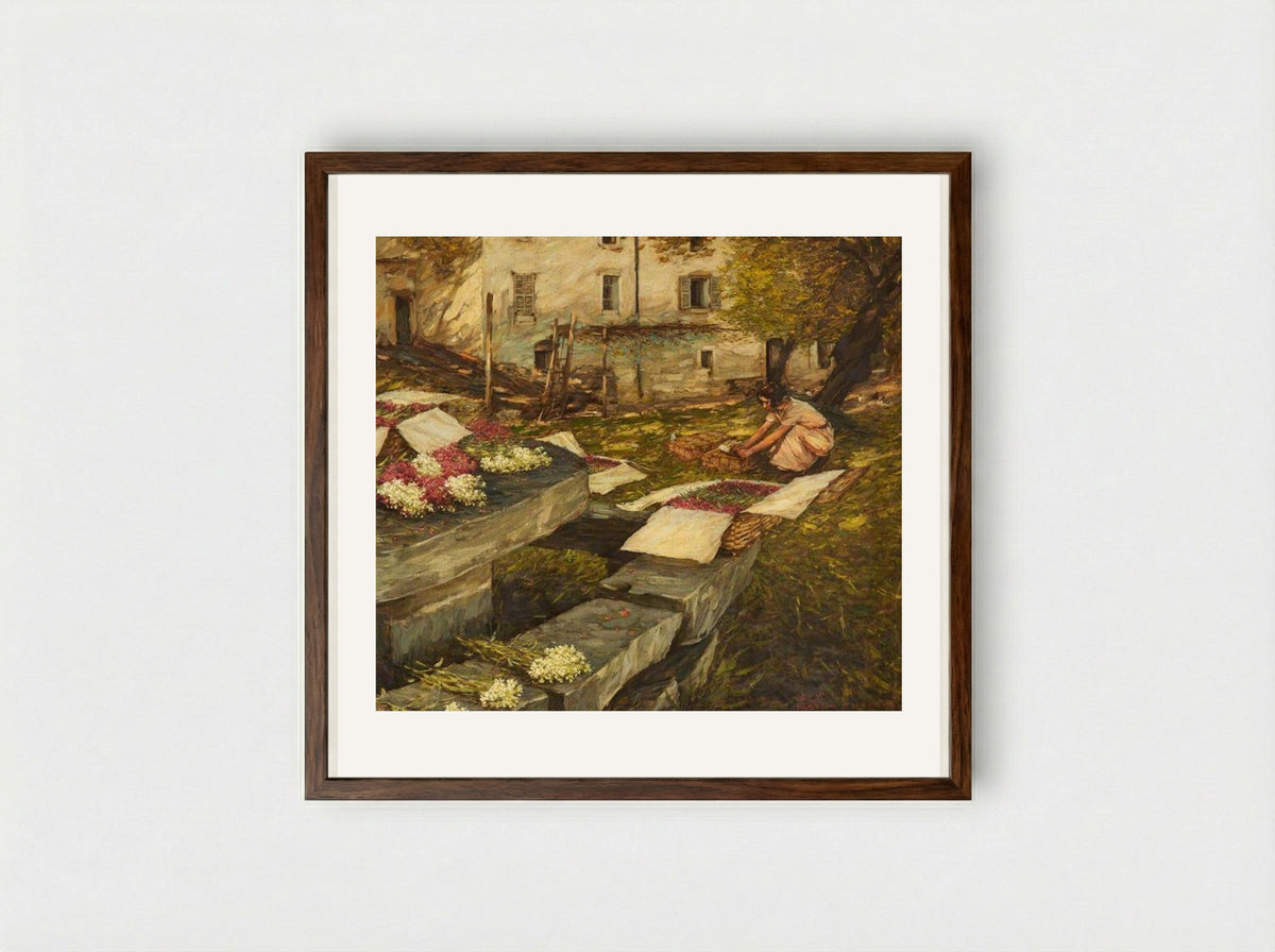 Packing Stocks - Henry Herbert La Thangue - Framed Print Dark Wood