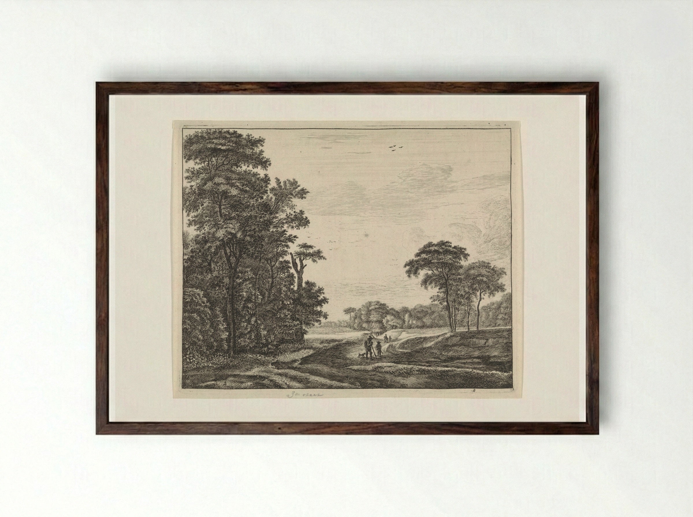 Pad aan de rand van het Haagse Bos - Roelant Roghman - Framed Print Dark Wood