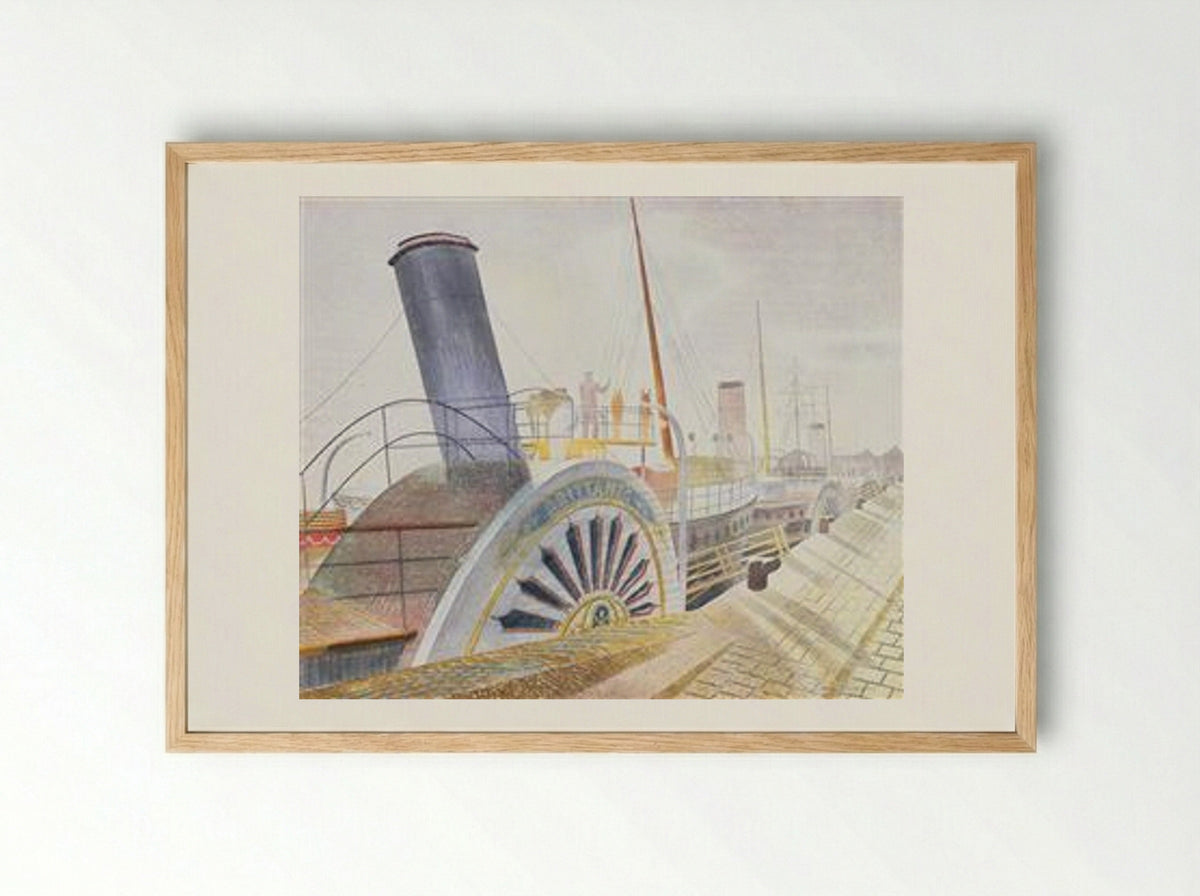 Paddle Steamer Britannie at Bristol Quay - Solis Prints - Framed Print Wood