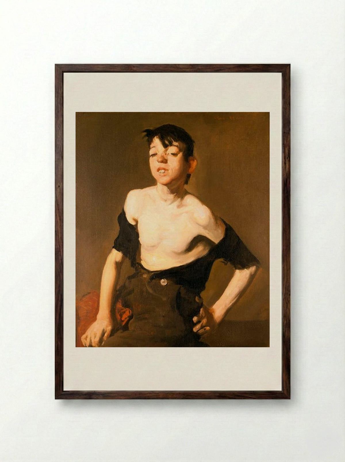 Paddy Flannigan - George Bellows - Framed Print Dark Wood