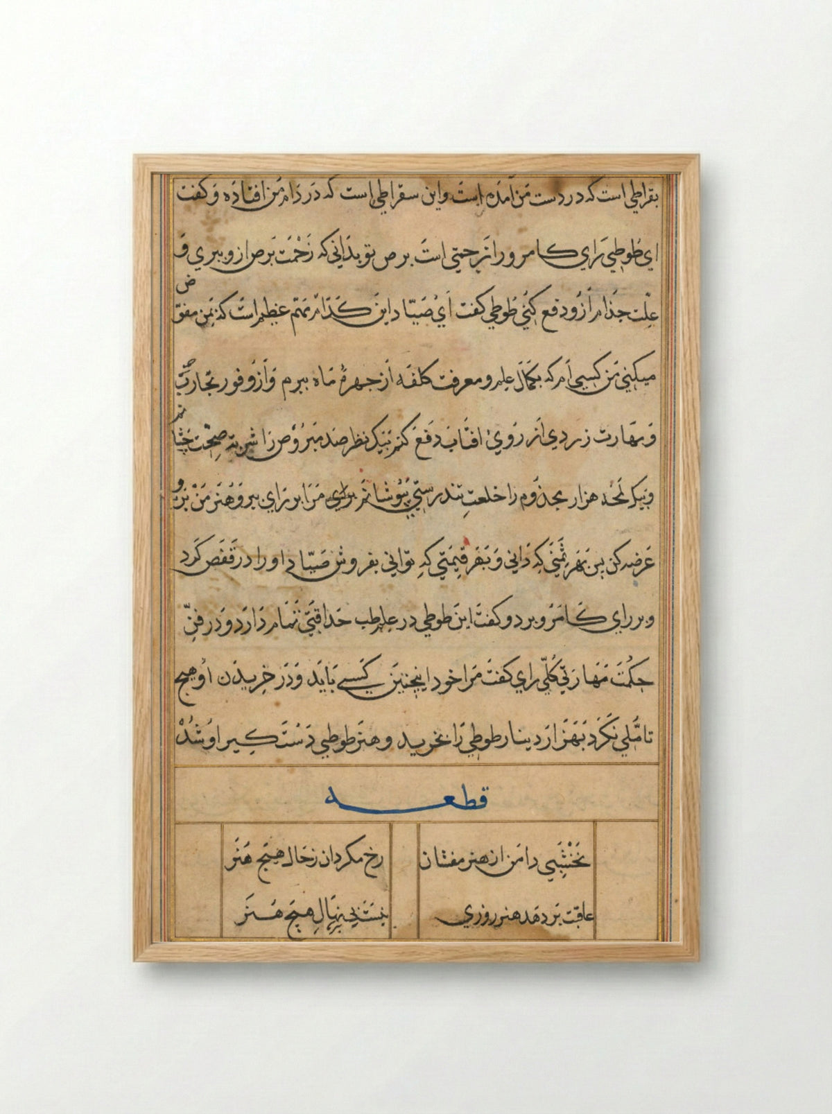Page from Tales of a Parrot (Tuti-nama) - Basavana - Framed Print Wood