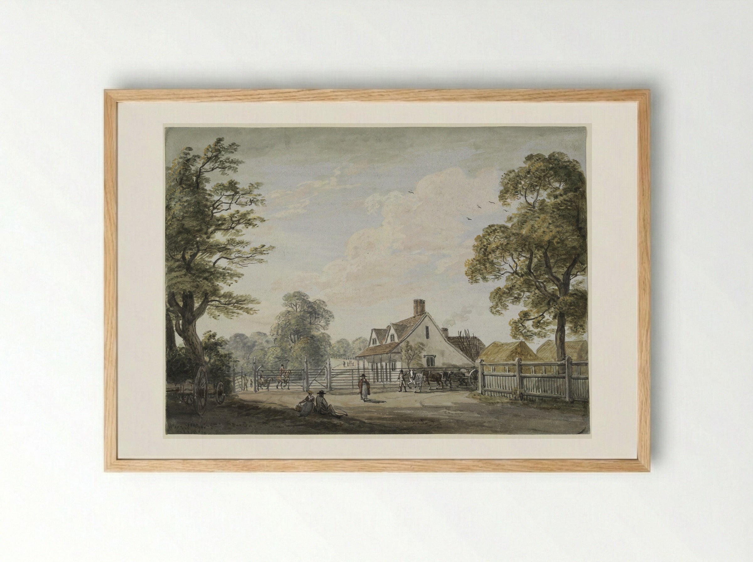 Page's Farm, Easton Park, Essex - Paul Sandby - Framed Print Wood