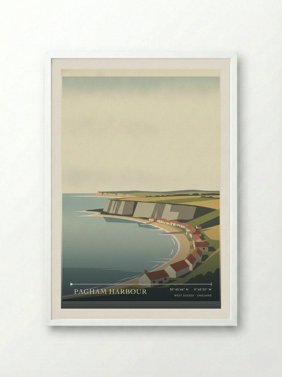 Pagham Harbour West Sussex England Travel Poster - Framed Print White