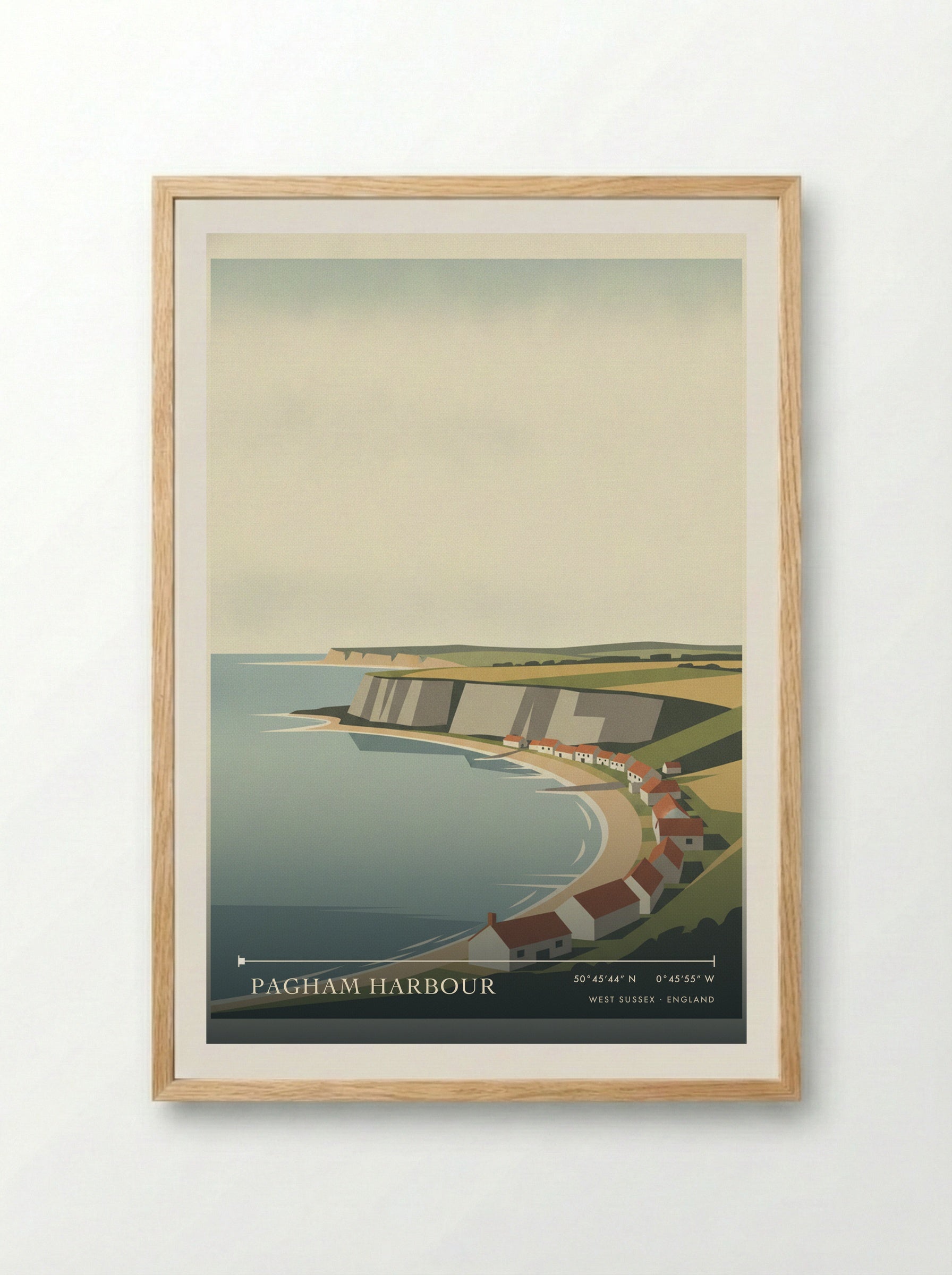 Pagham Harbour West Sussex England Travel Poster - Framed Print Wood